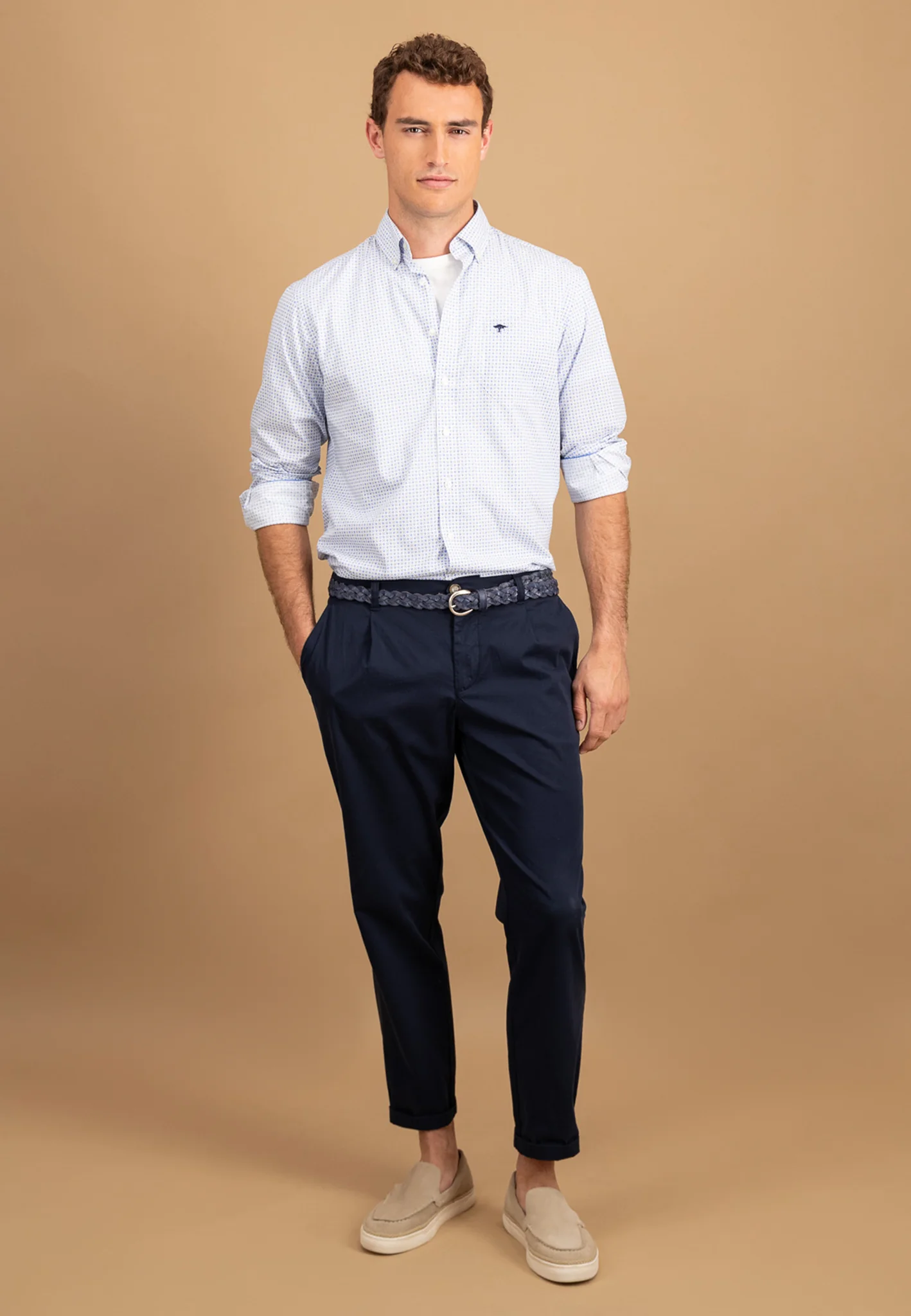Hemd aus Baumwolle mit Button-Down-Kragen und Allover-Print - Image 4