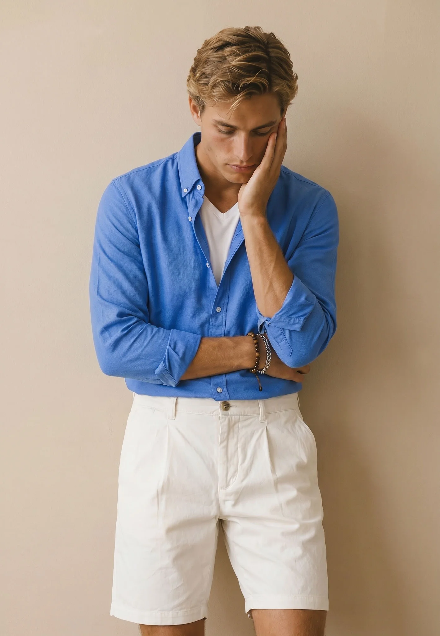Hemd aus Baumwolle mit Button-Down-Kragen und Knopfleiste