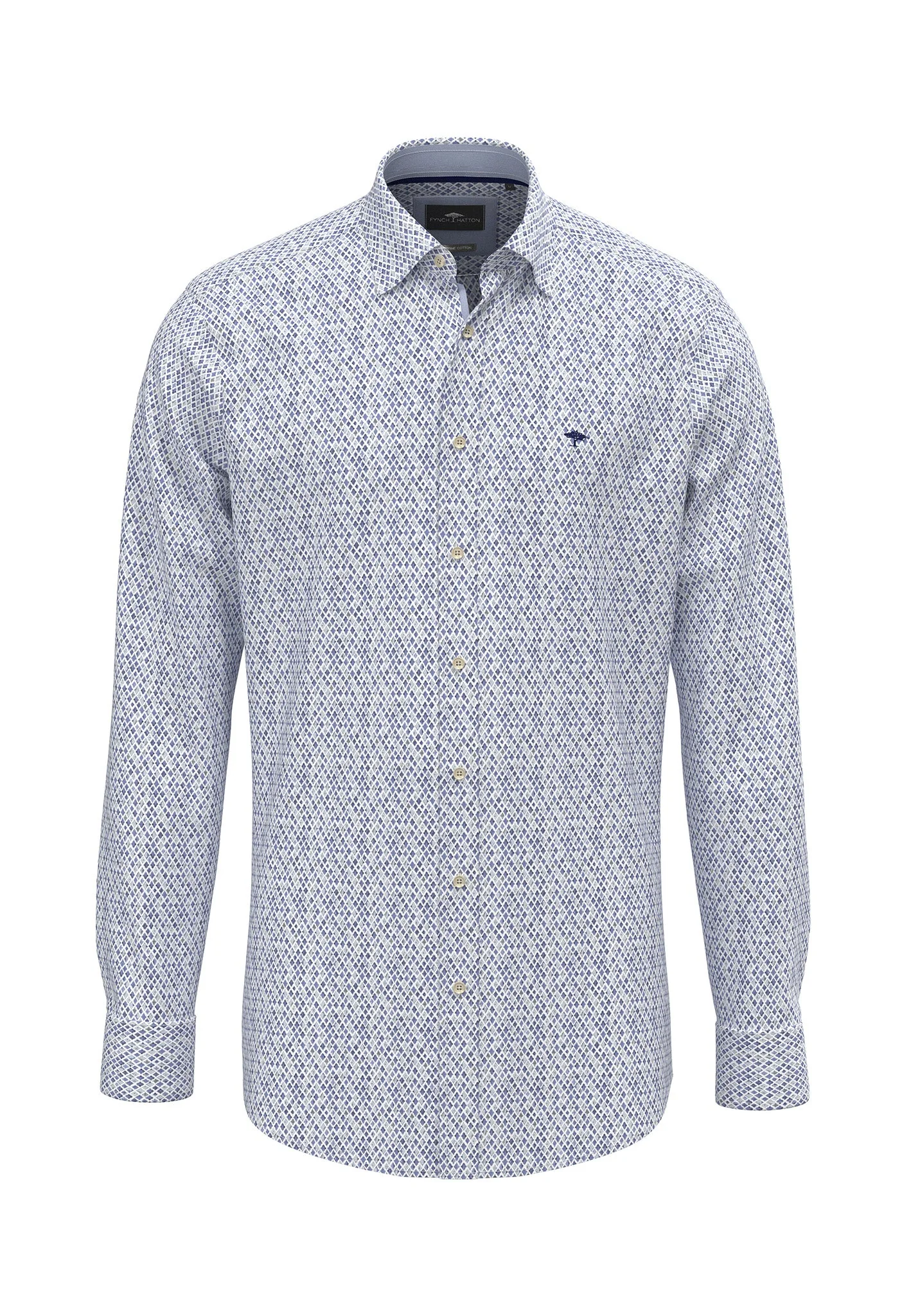 Hemd aus Baumwolle mit feinem Allover-Print und Button-Down-Kragen - Image 5