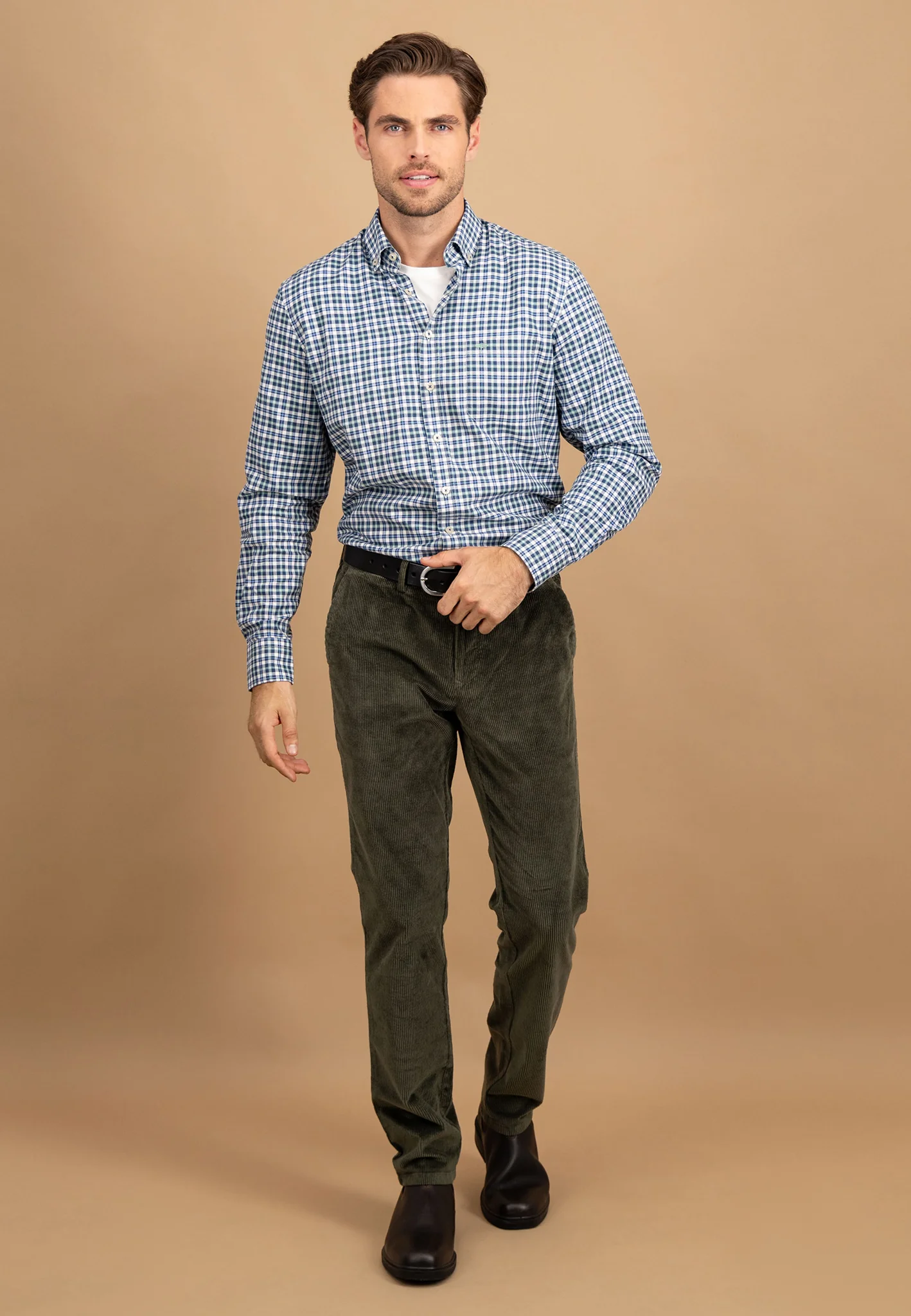 Oxfordhemd aus Baumwolle mit feinem Karomuster und Button-Down-Kragen - Image 4