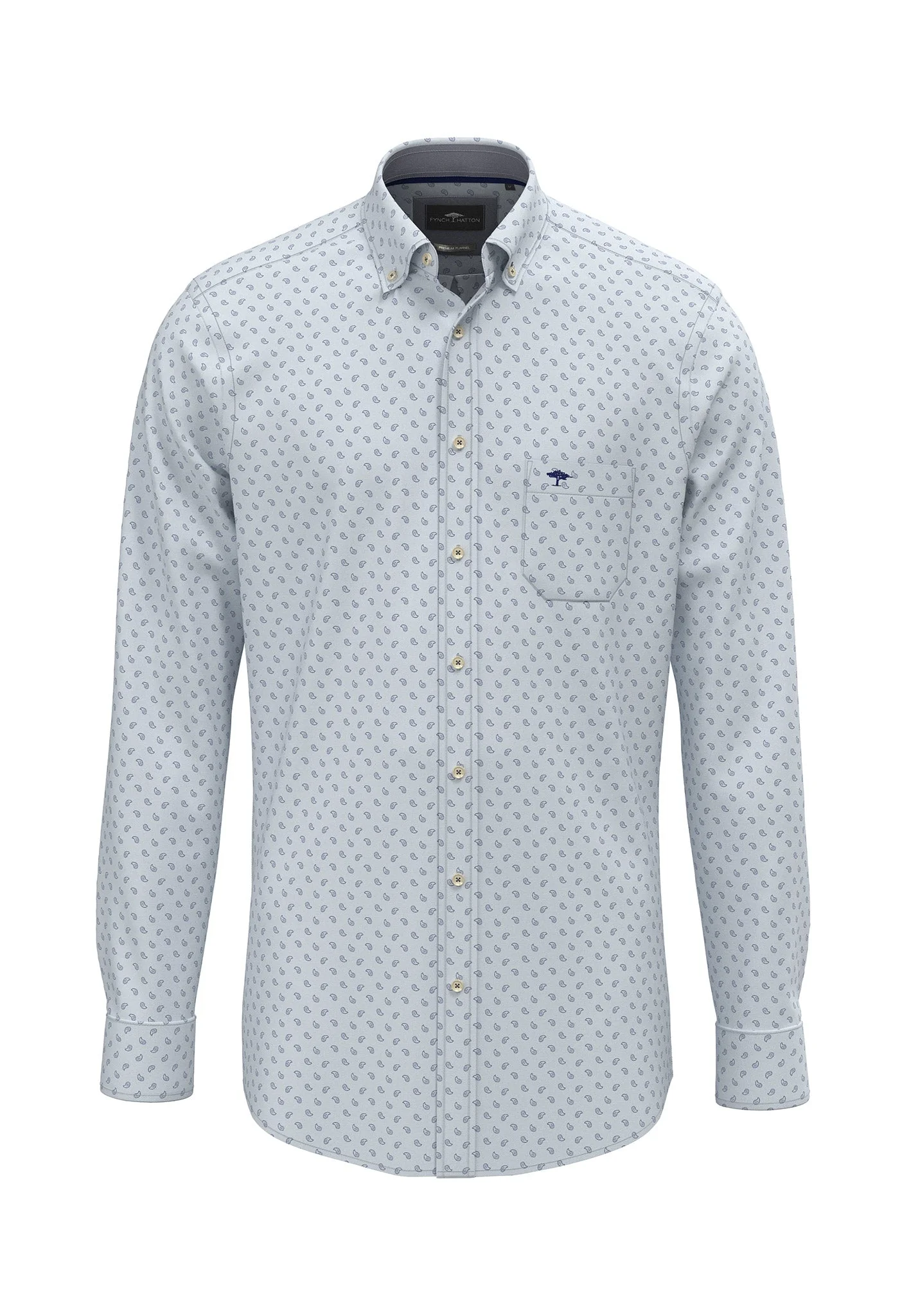 Hemd aus Baumwolle mit feinem Print und Button-Down-Kragen - Image 5