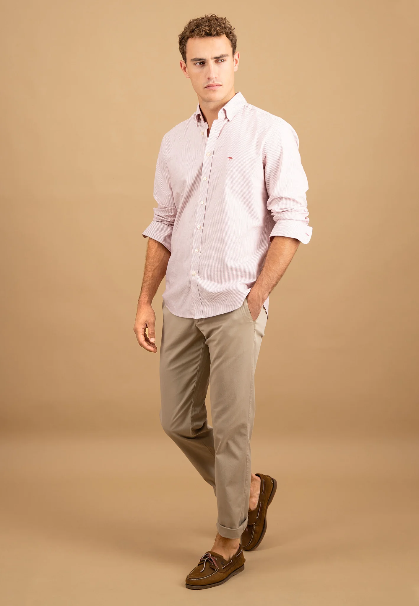 Hemd aus Baumwolle mit feinem Streifenmuster und Button-Down-Kragen - Image 10