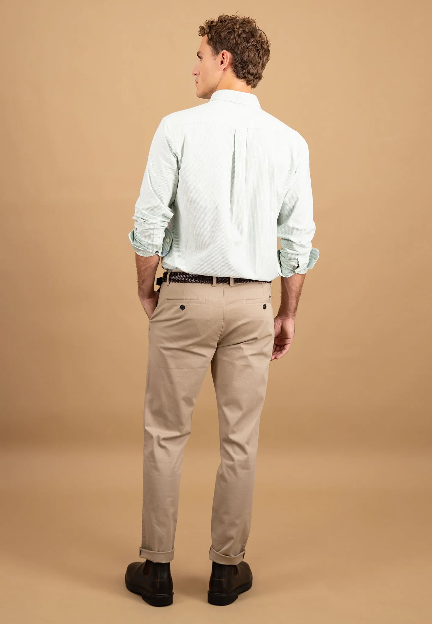 Hemd aus Baumwolle mit feinem Streifenmuster und Button-Down-Kragen - Image 21