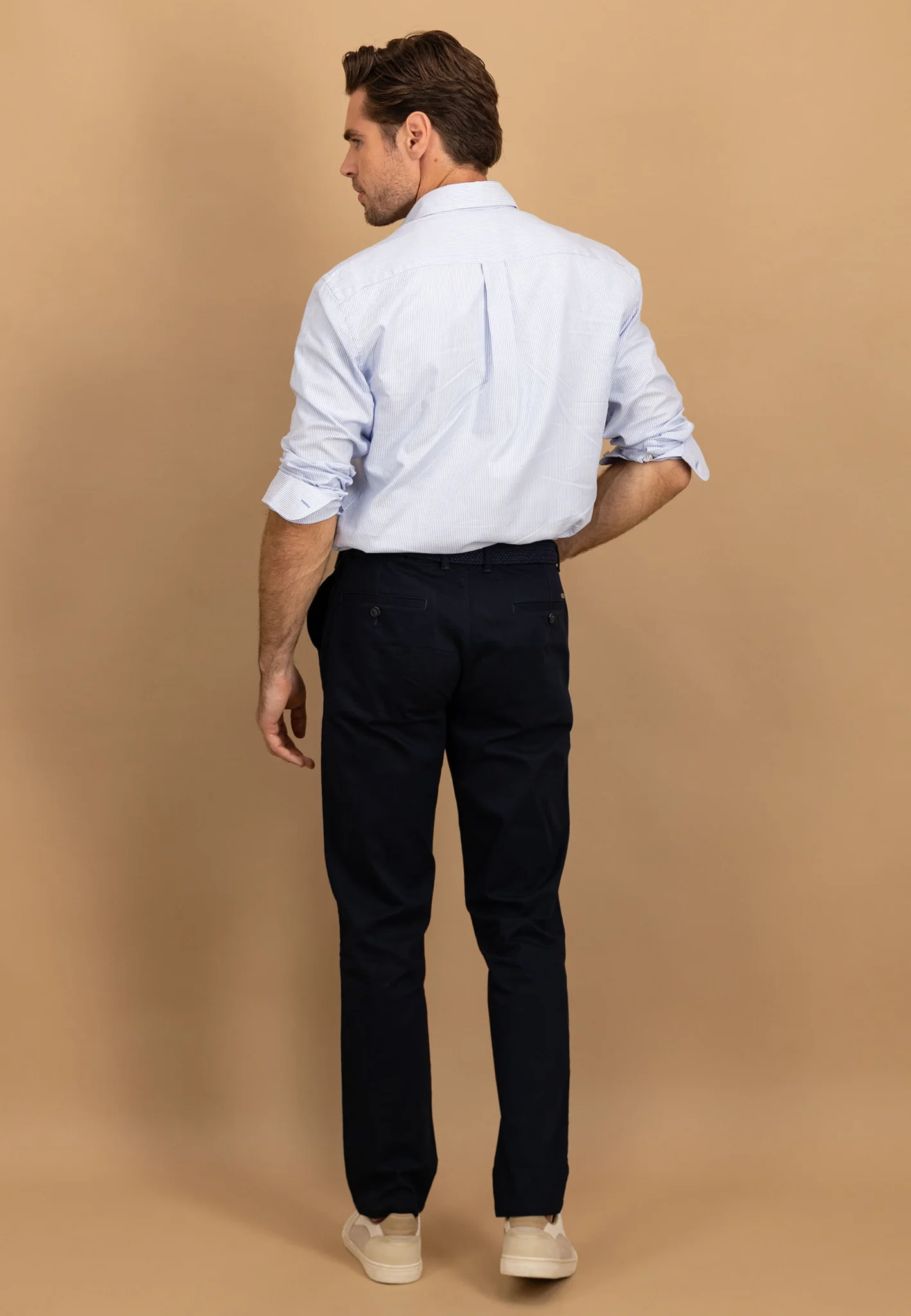 Hemd aus Baumwolle mit feinem Streifenmuster und Button-Down-Kragen - Image 3