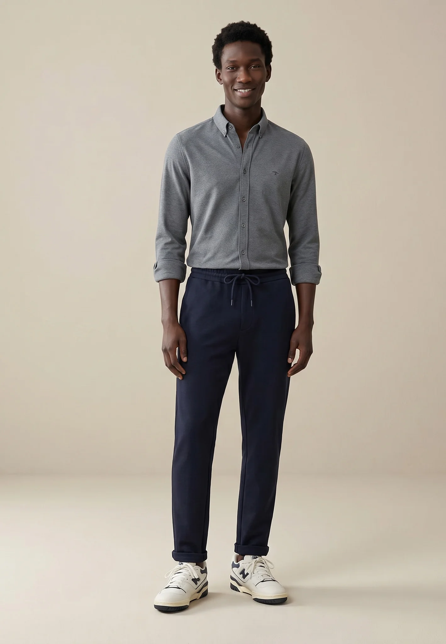 Hemd aus Baumwolle mit feiner Struktur und Button-Down-Kragen - Image 2