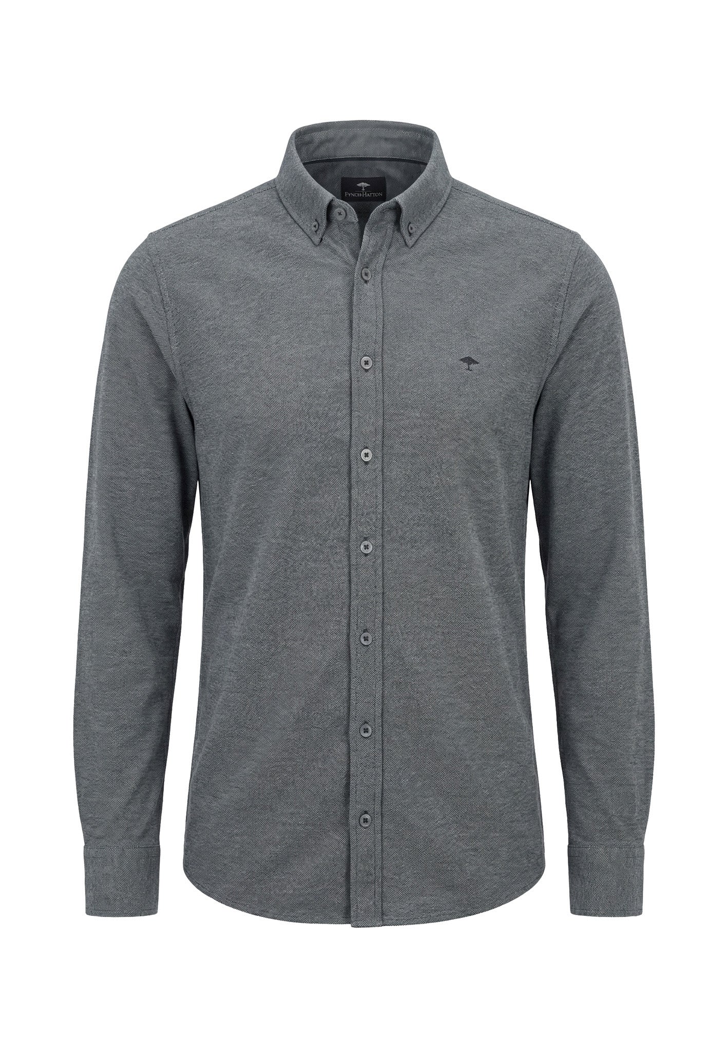 Hemd aus Baumwolle mit feiner Struktur und Button-Down-Kragen - Image 4
