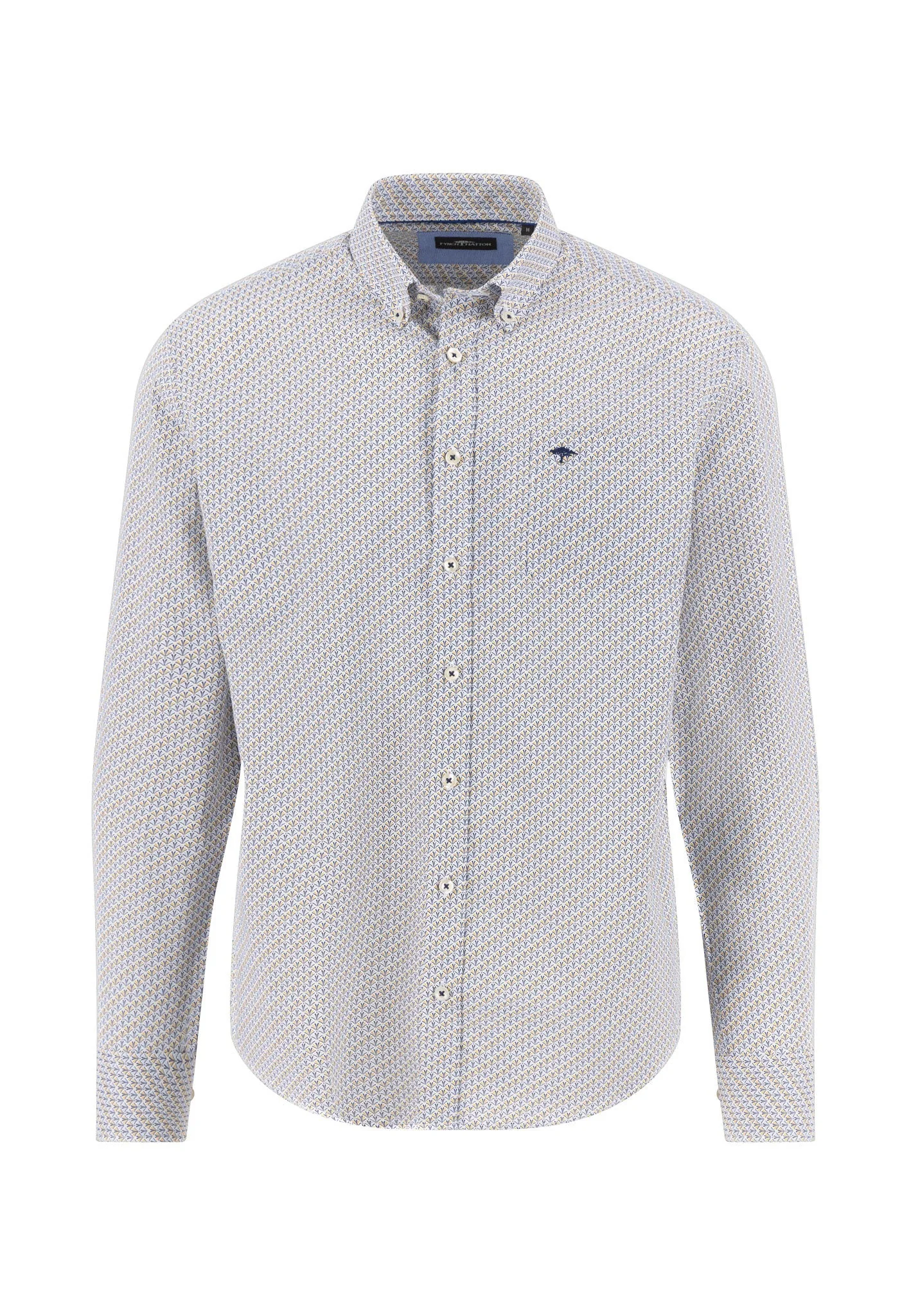 Hemd aus Baumwolle mit filigranem Allover-Print und Button-Down-Kragen - Image 13