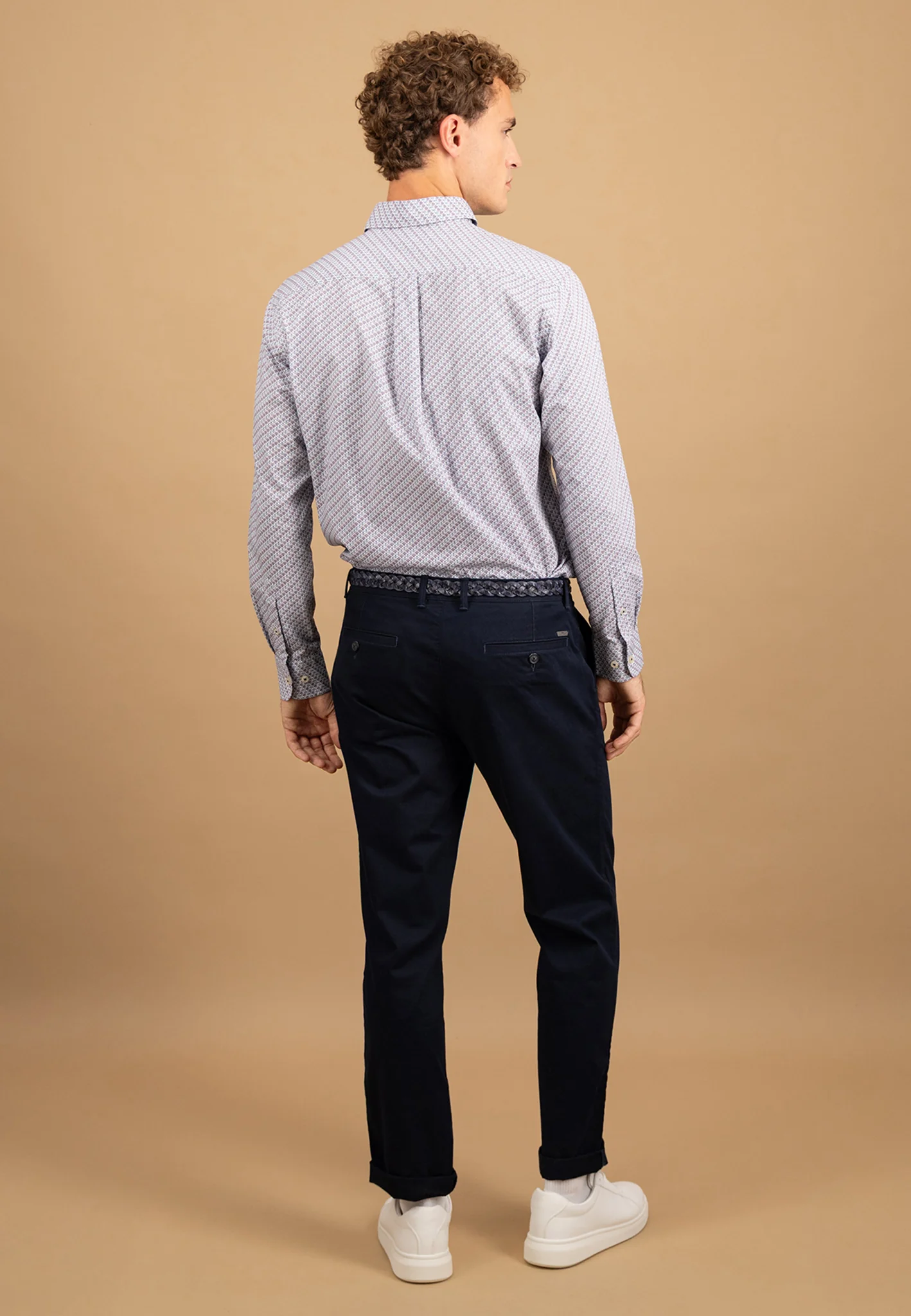 Hemd aus Baumwolle mit filigranem Allover-Print und Button-Down-Kragen - Image 3