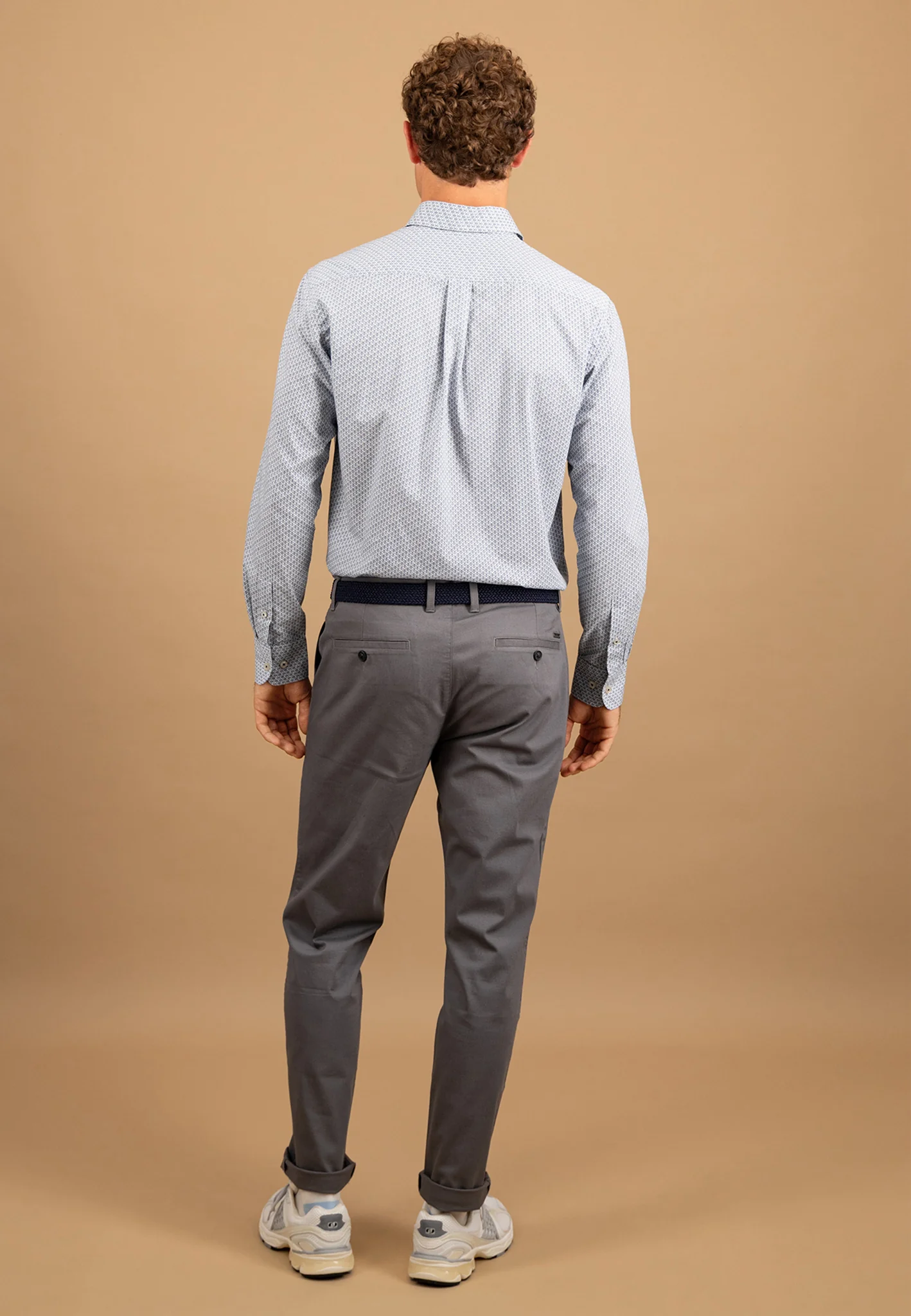 Hemd aus Baumwolle mit filigranem Allover-Print und Button-Down-Kragen - Image 9