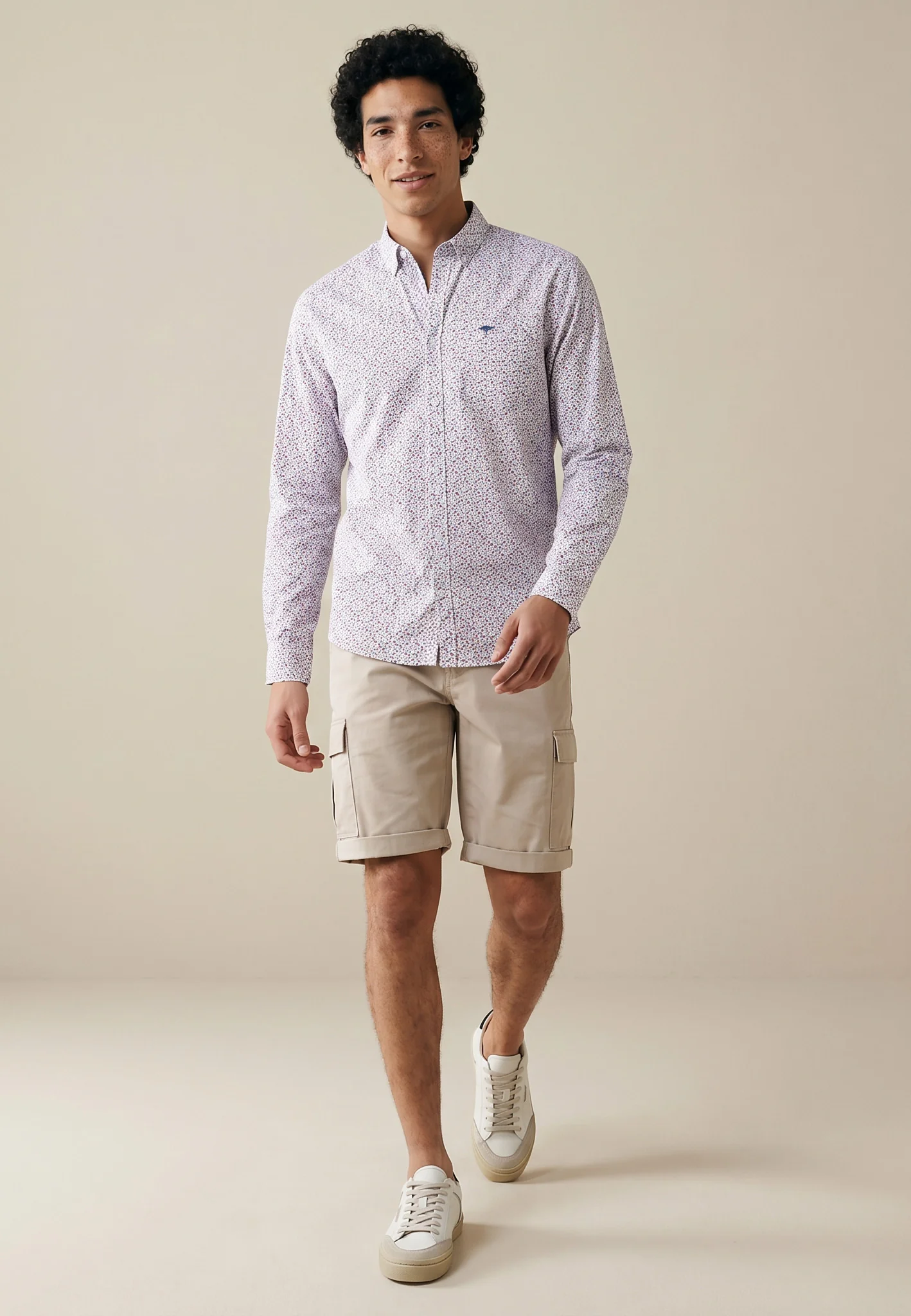 Hemd aus Baumwolle mit floralem Allover-Print und Button-Down-Kragen - Image 3
