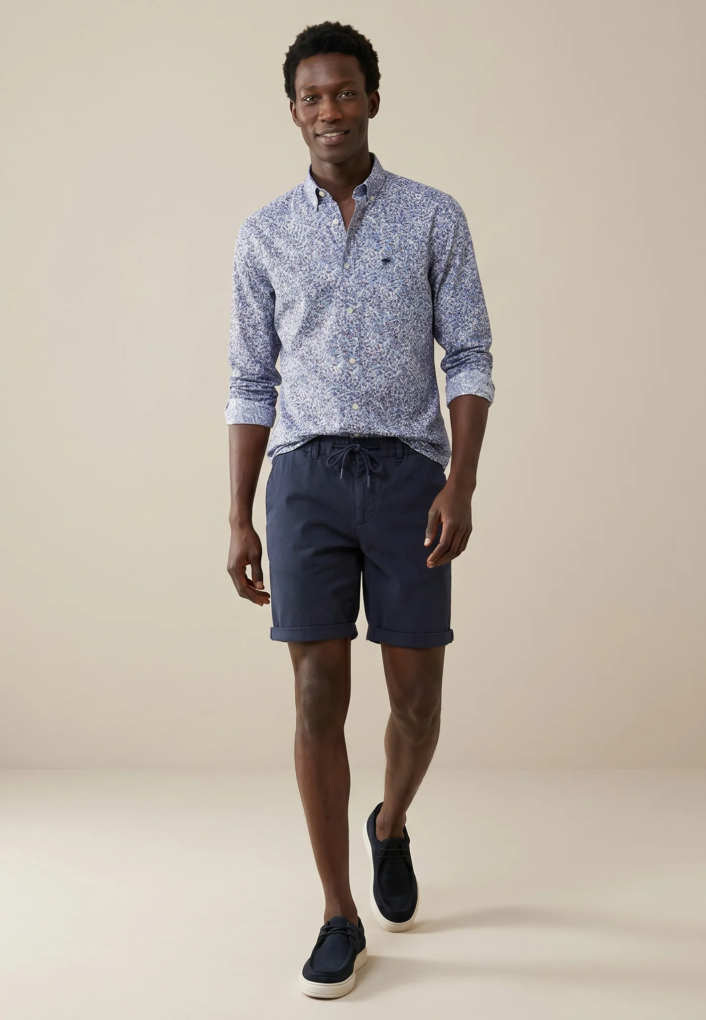 Hemd aus Baumwolle mit floralem Allover-Print und Button-Down-Kragen - Image 3