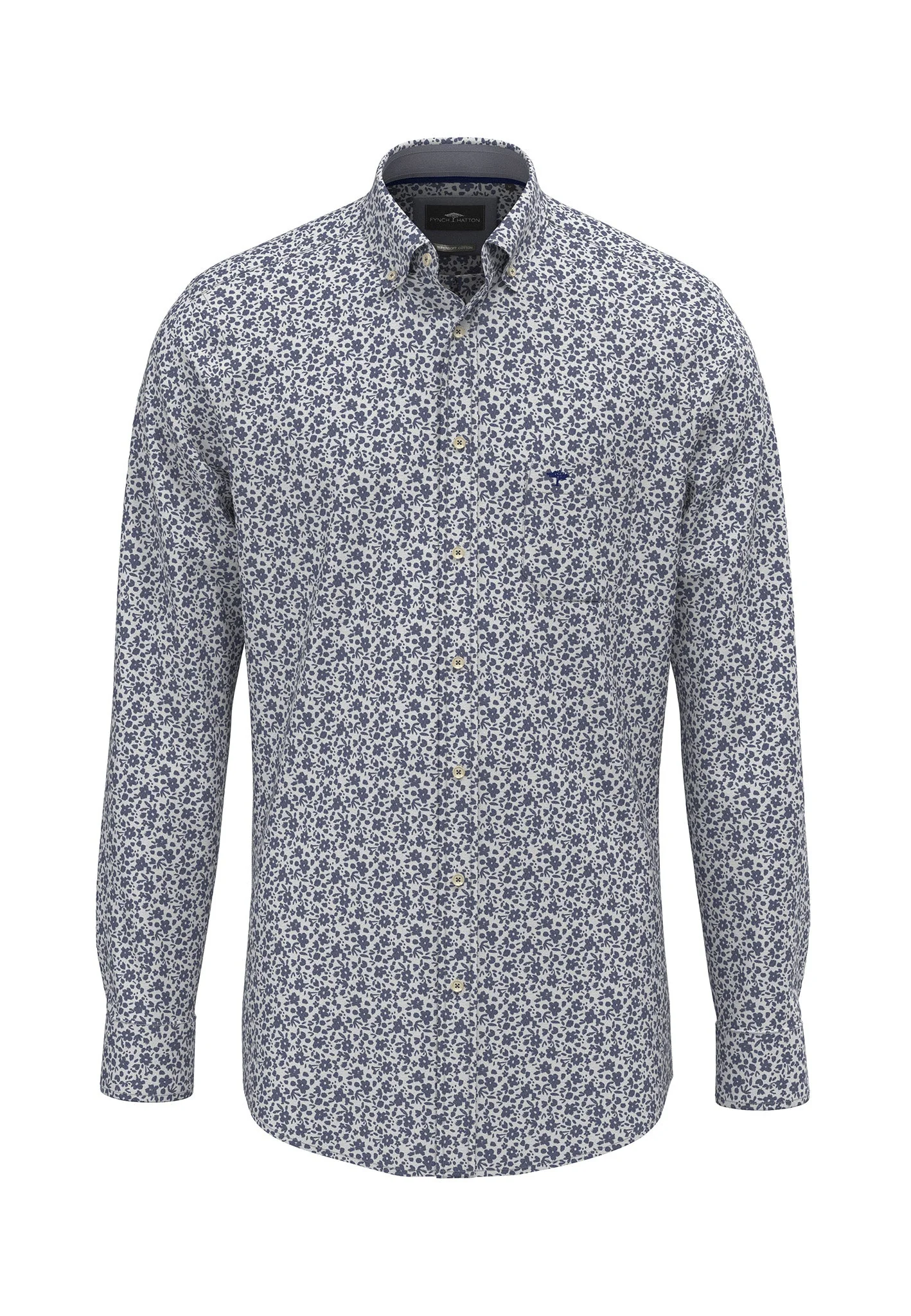 Hemd aus Baumwolle mit floralem Muster und Button-Down-Kragen