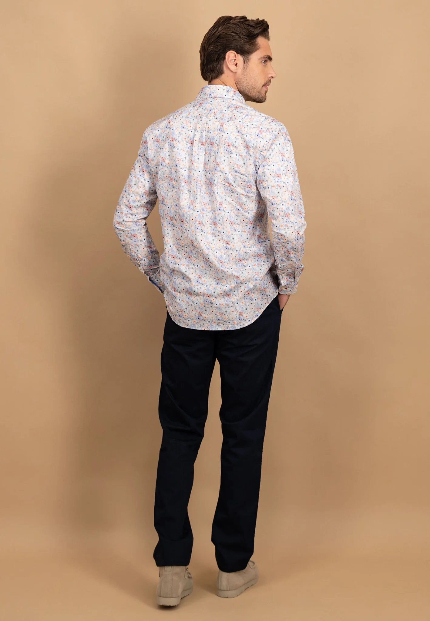 Hemd aus Baumwolle mit floralem Print und Kent-Kragen - Image 3