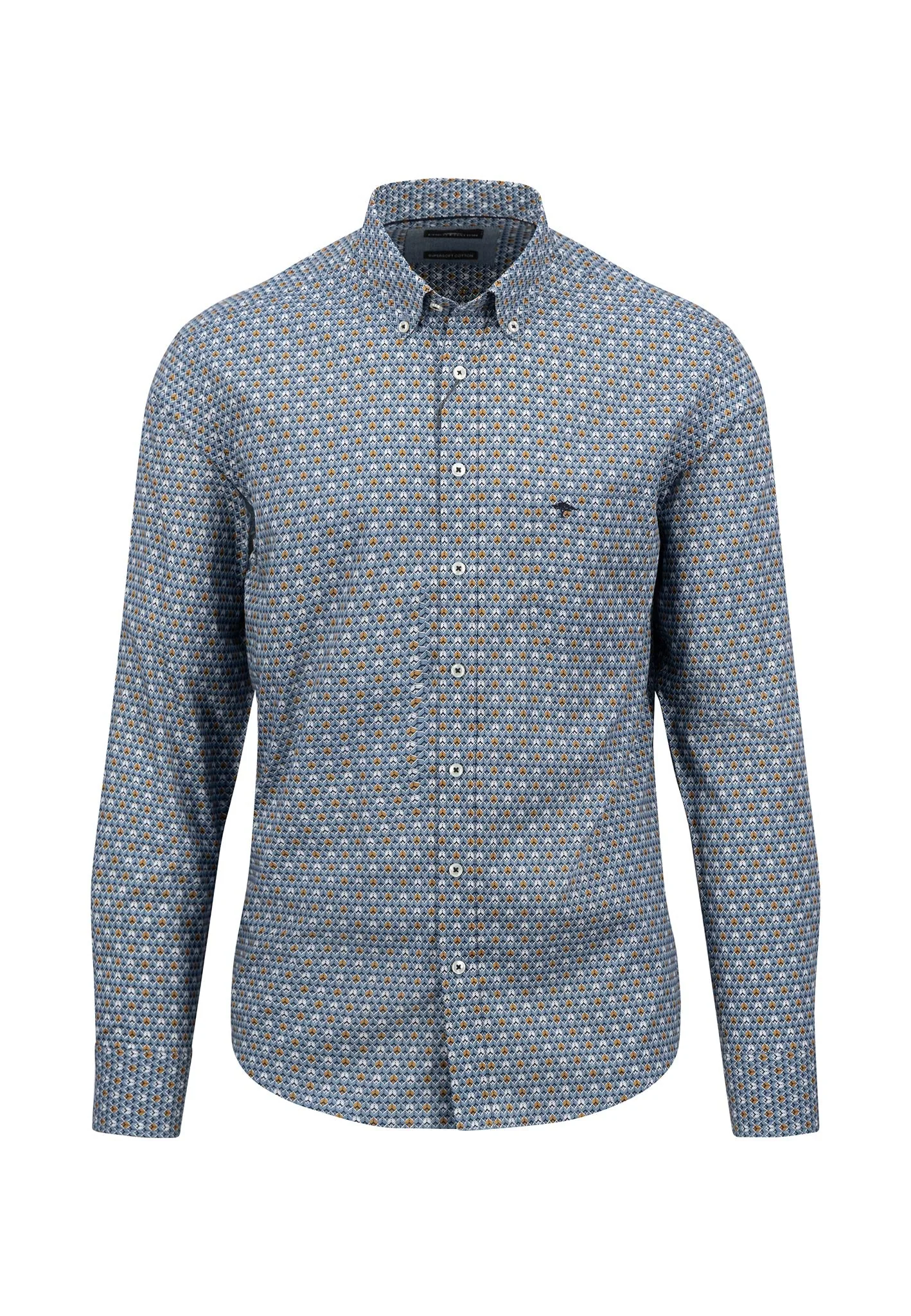 Hemd aus Baumwolle mit grafischem Allover-Print und Button-down-Kragen