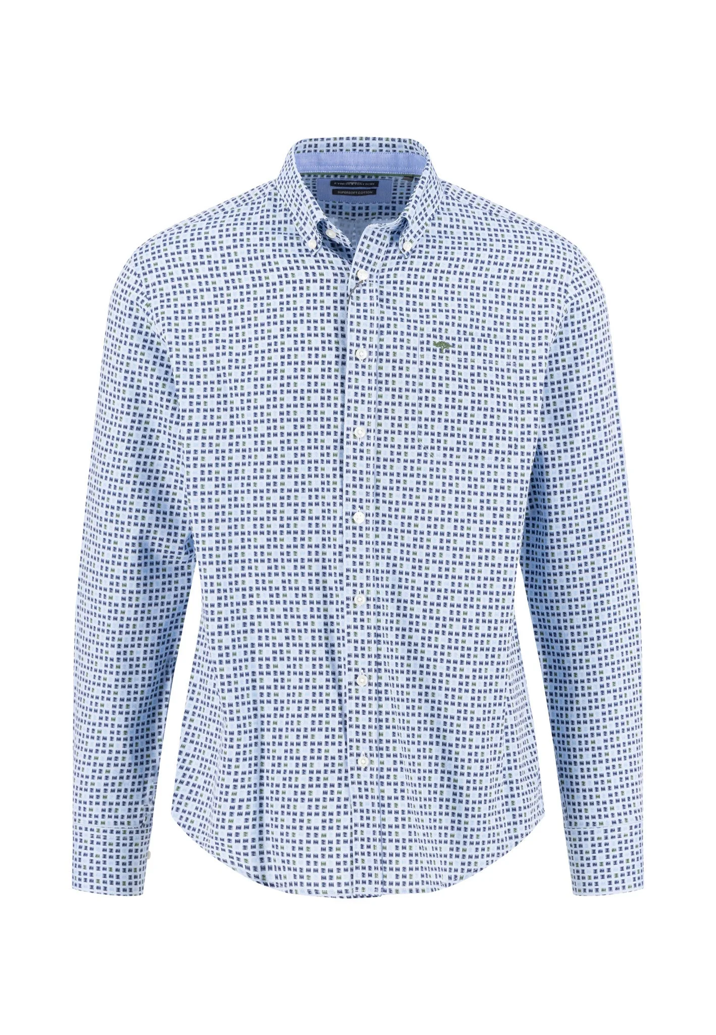 Hemd aus Baumwolle mit grafischem Muster und Button-Down-Kragen - Image 3