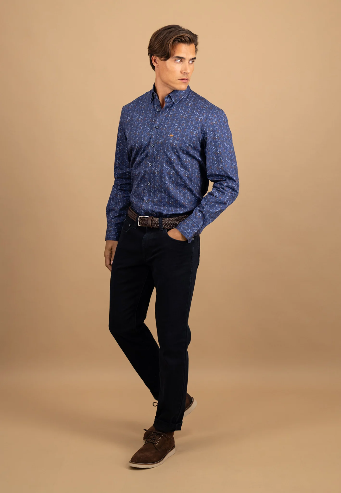 Hemd aus Baumwolle mit grafischem Print und Button-Down-Kragen - Image 2