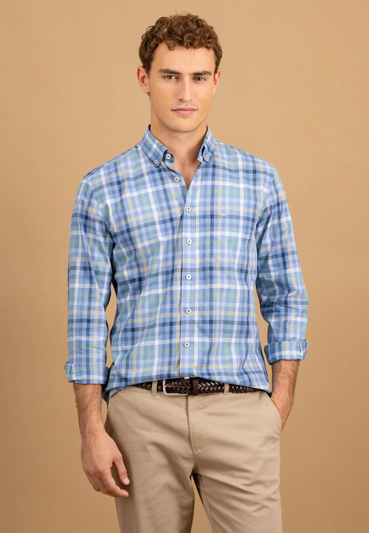 Hemd aus Baumwolle mit großem Karomuster und Button-Down-Kragen - Image 3