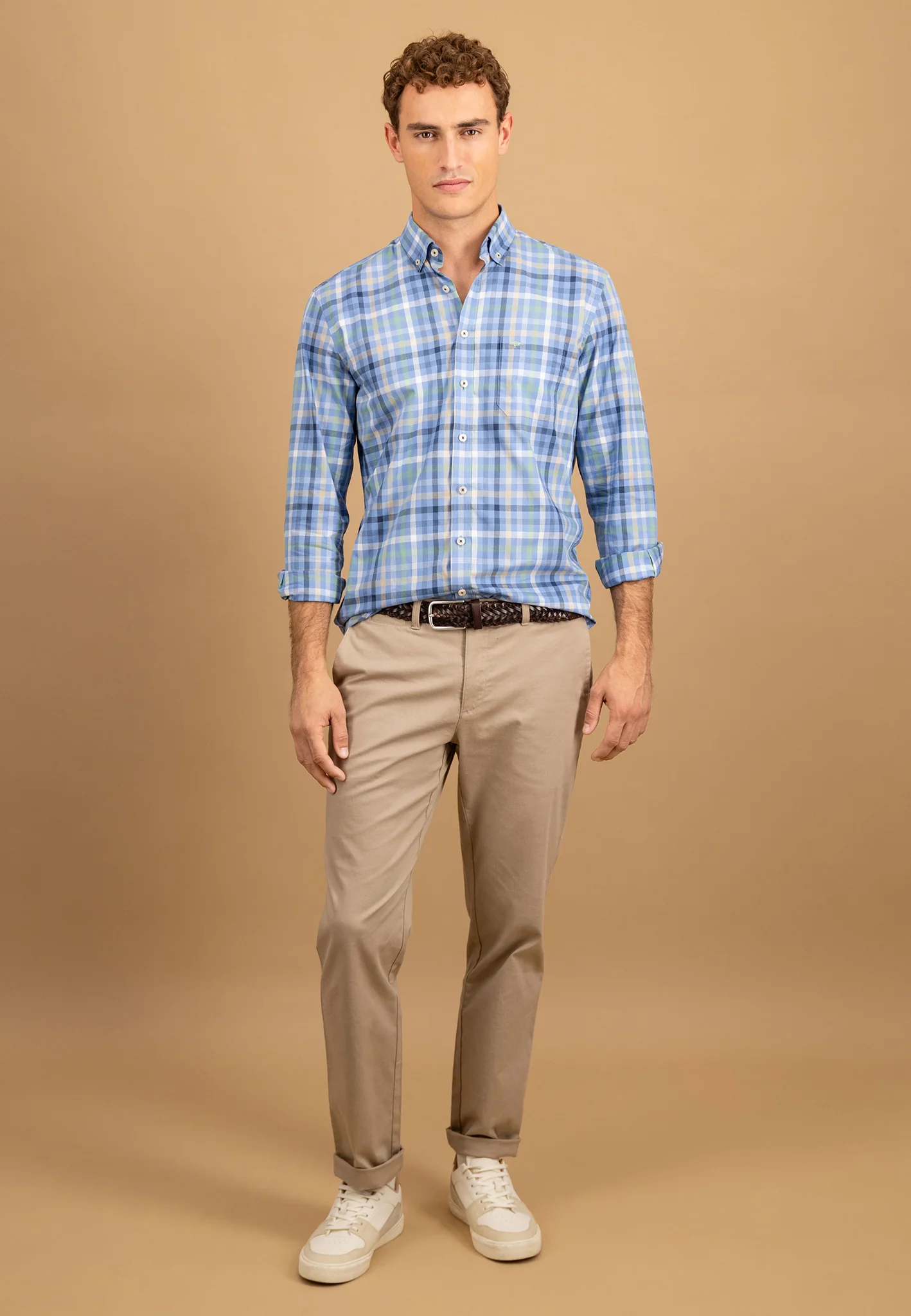 Hemd aus Baumwolle mit großem Karomuster und Button-Down-Kragen - Image 6