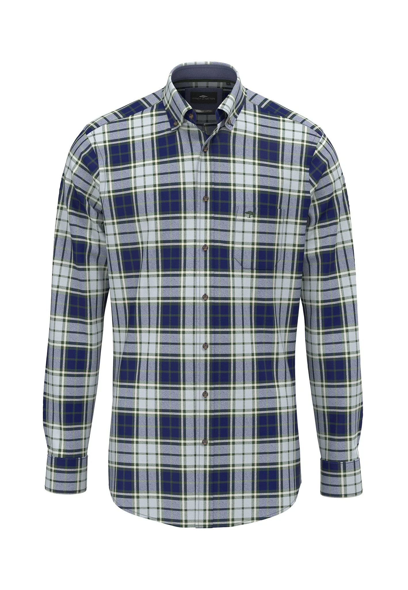 Hemd aus Baumwolle mit großem Karomuster und Button-Down-Kragen