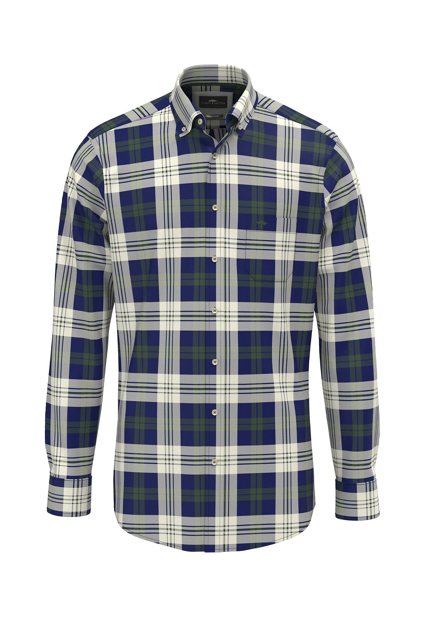 Oxfordhemd aus Baumwolle mit großem Karomuster und Button-Down-Kragen