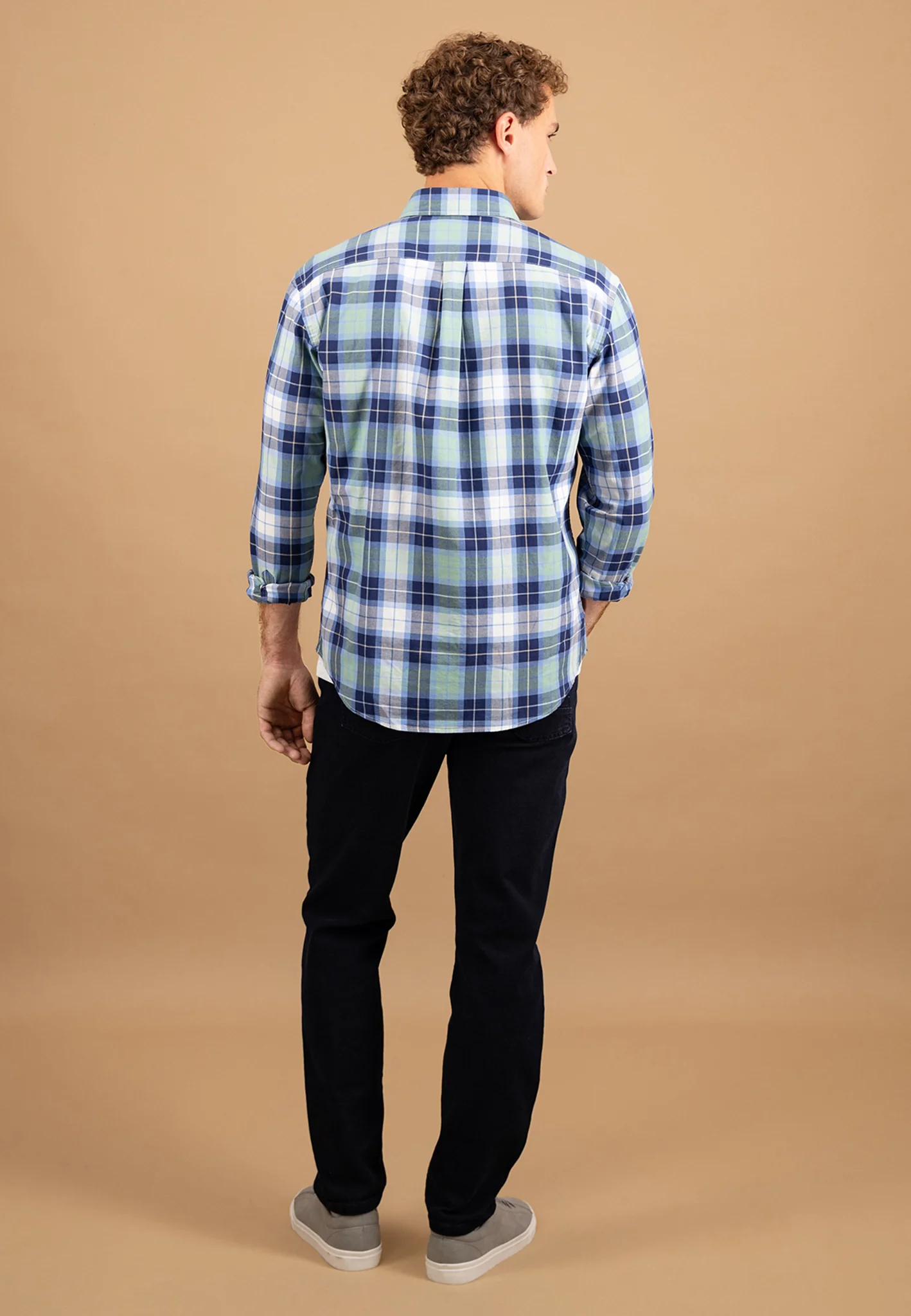 Hemd aus Baumwolle mit großem Karomuster und Button-Down-Kragen - Image 3