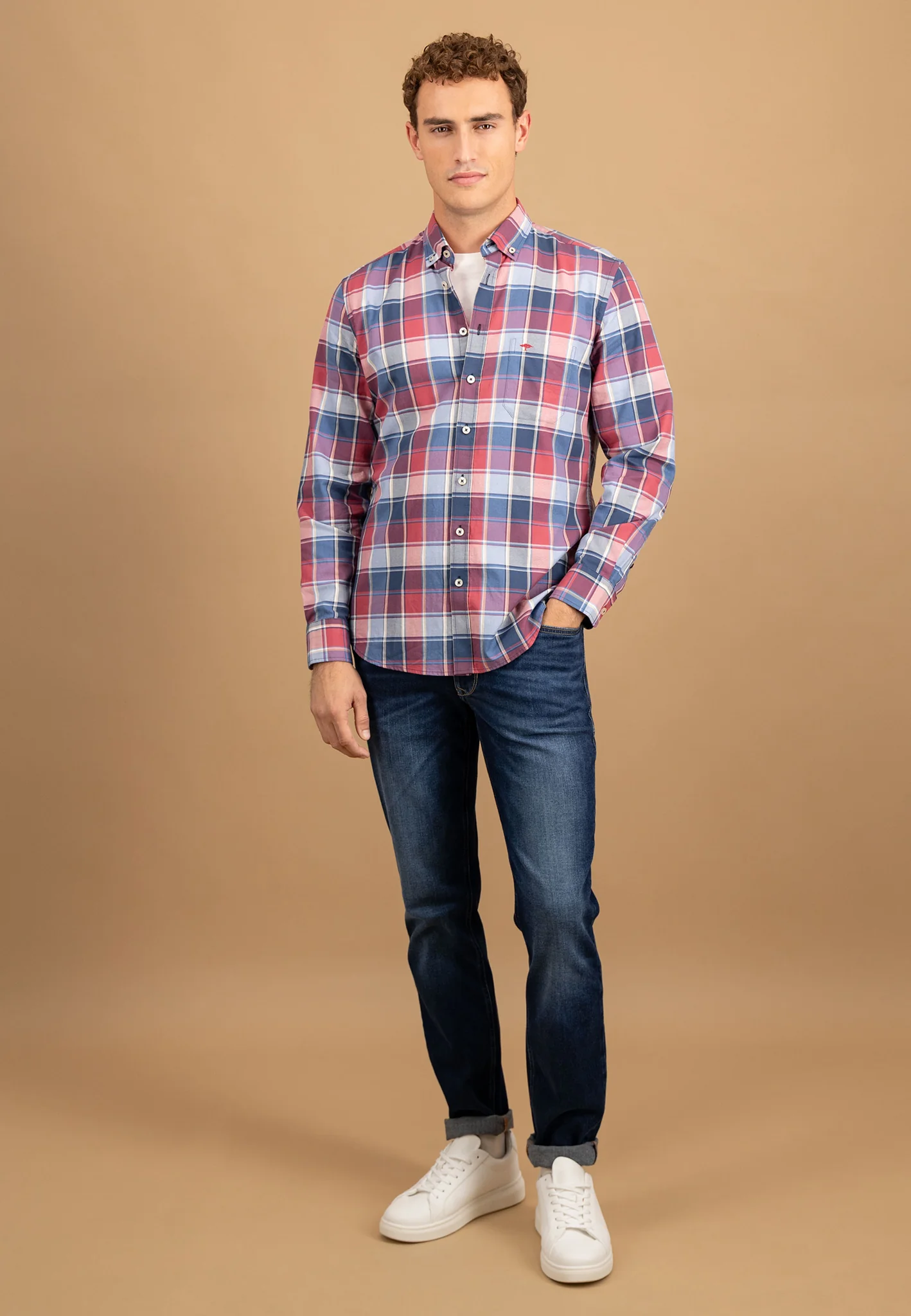 Oxfordhemd aus Baumwolle mit großflächigem Karomuster und Button-Down-Kragen - Image 2