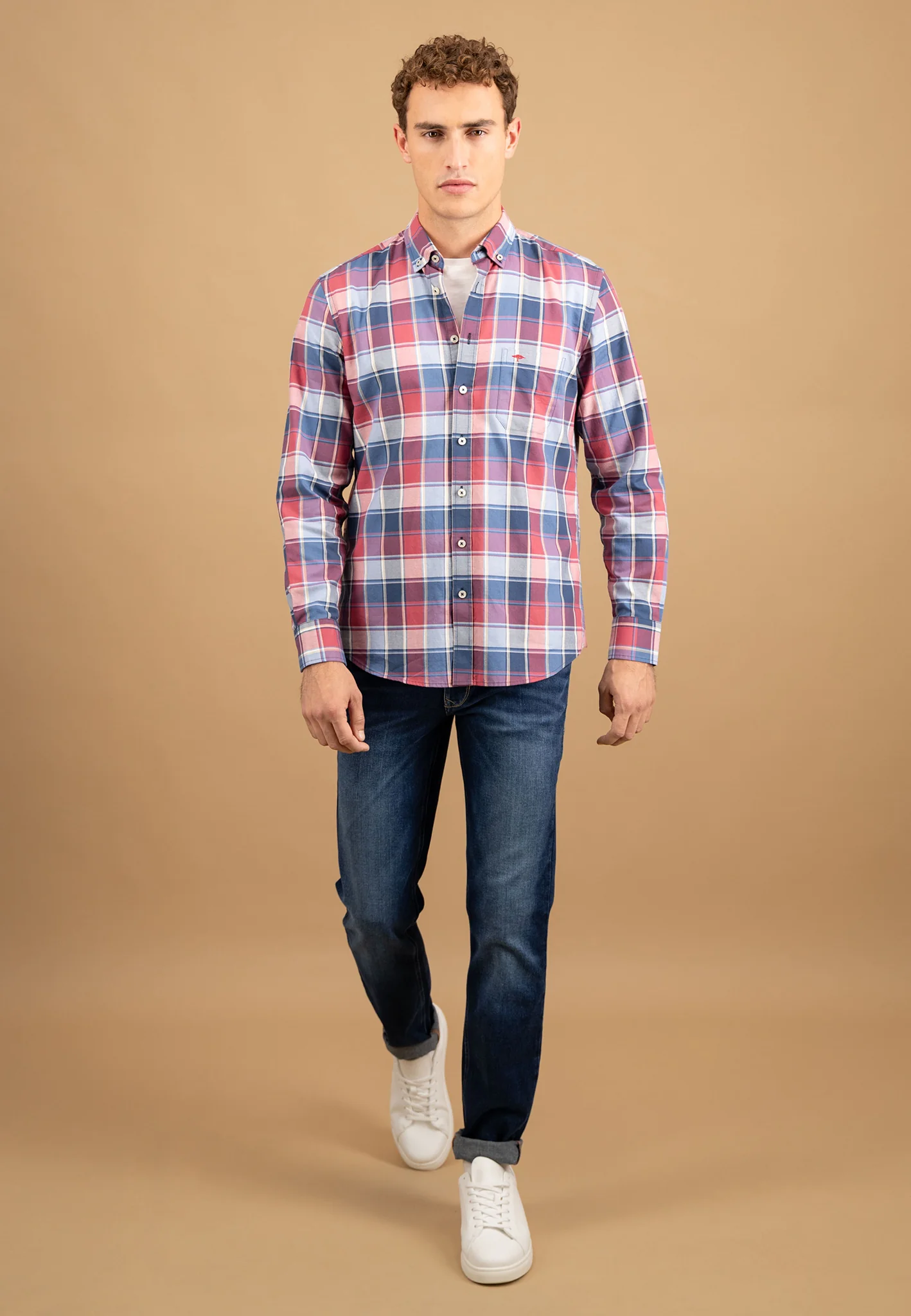 Oxfordhemd aus Baumwolle mit großflächigem Karomuster und Button-Down-Kragen - Image 4