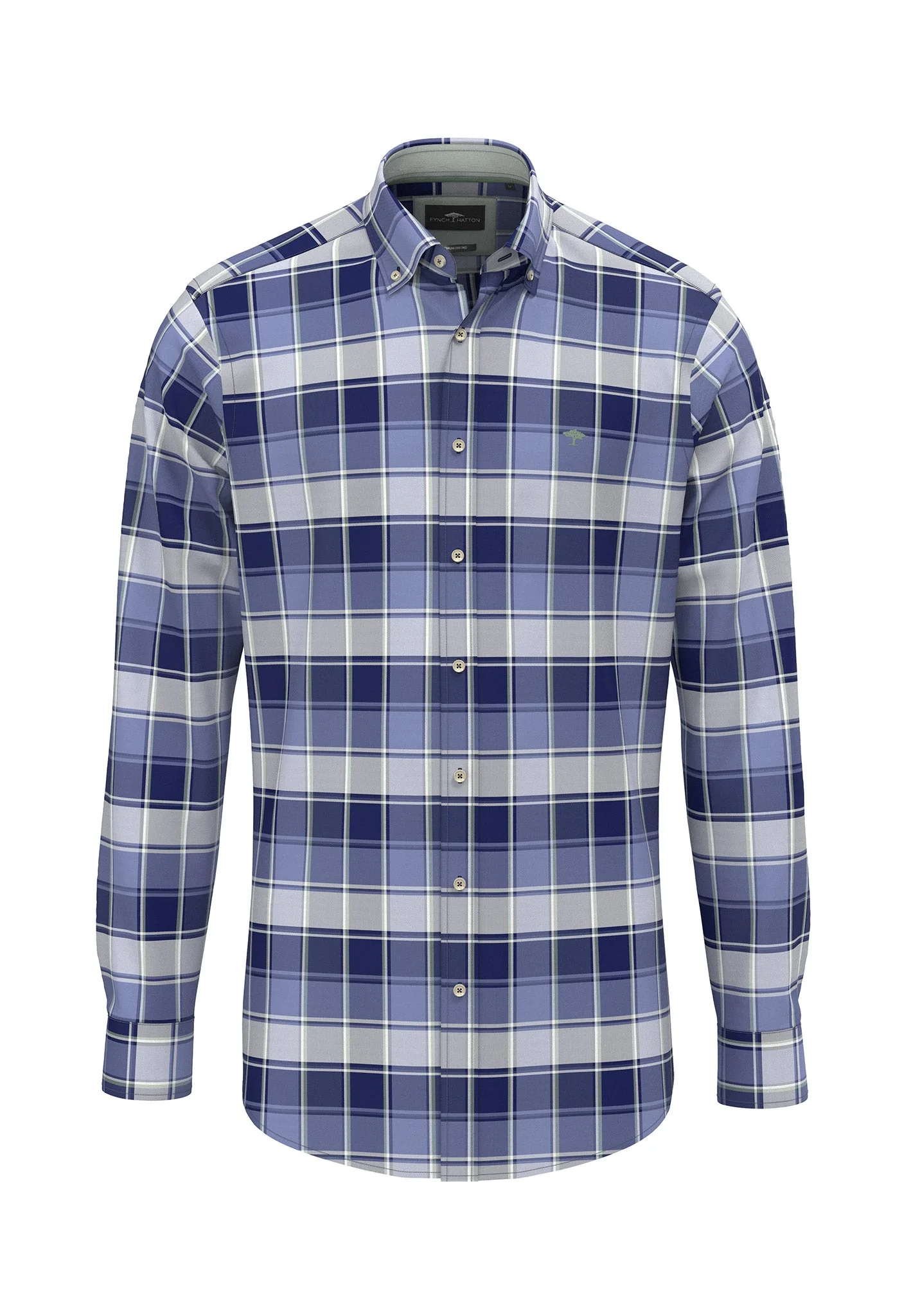 Oxfordhemd aus Baumwolle mit großflächigem Karomuster und Button-Down-Kragen - Image 7