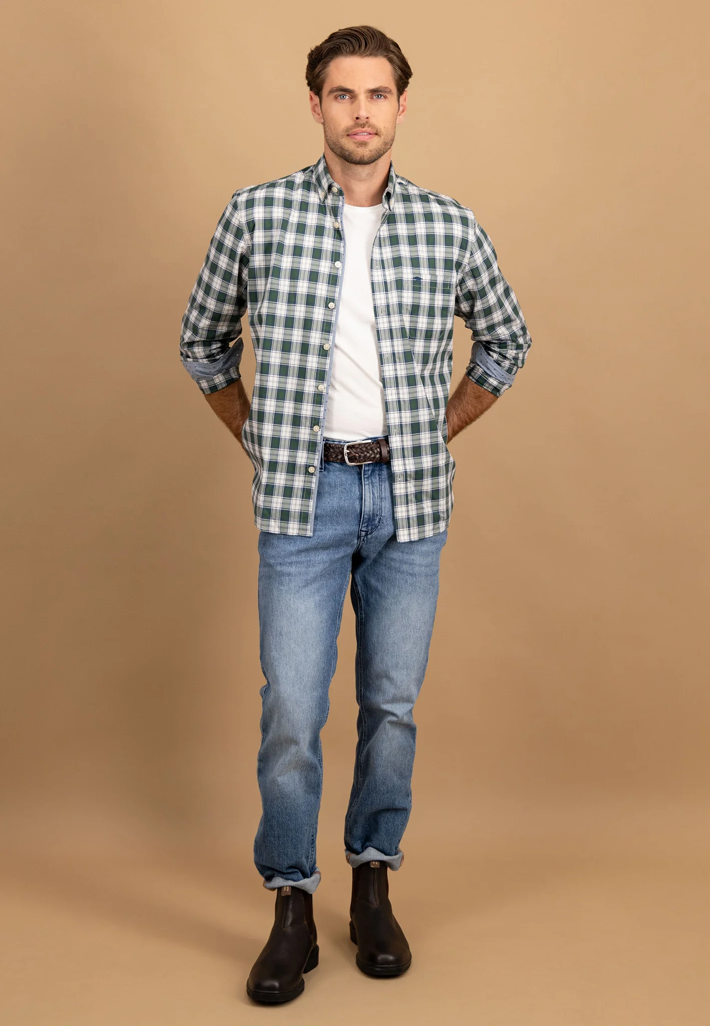Hemd aus Baumwolle mit kariertem Muster und Button-Down-Kragen - Image 2
