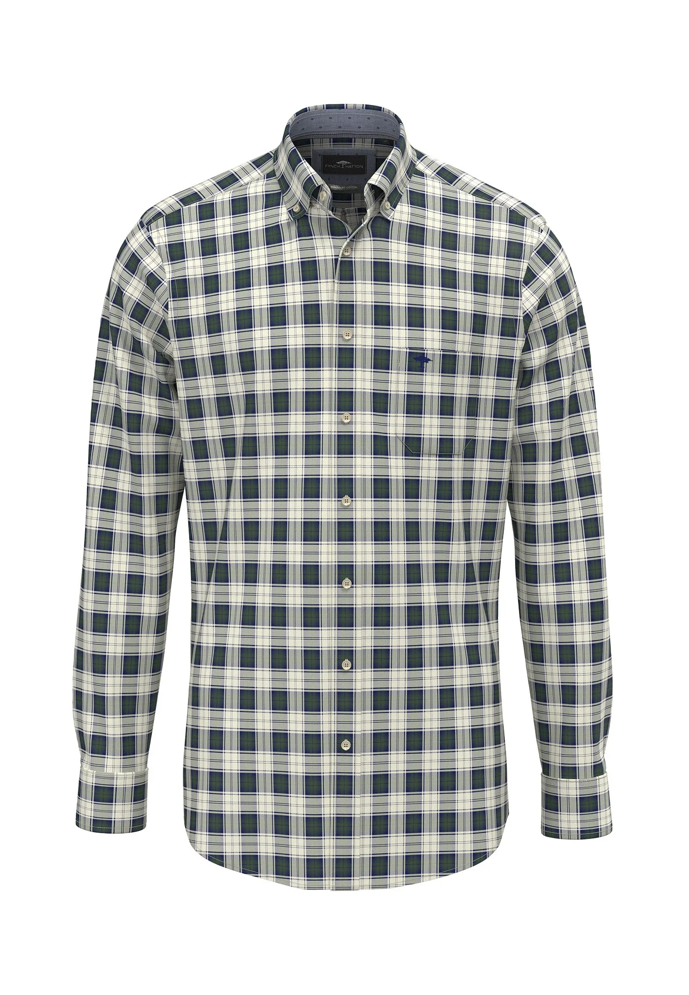 Hemd aus Baumwolle mit kariertem Muster und Button-Down-Kragen - Image 5