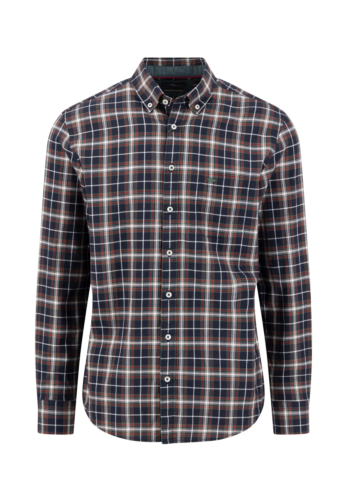 Hemd aus Baumwolle mit Karomuster und Button-Down-Kragen