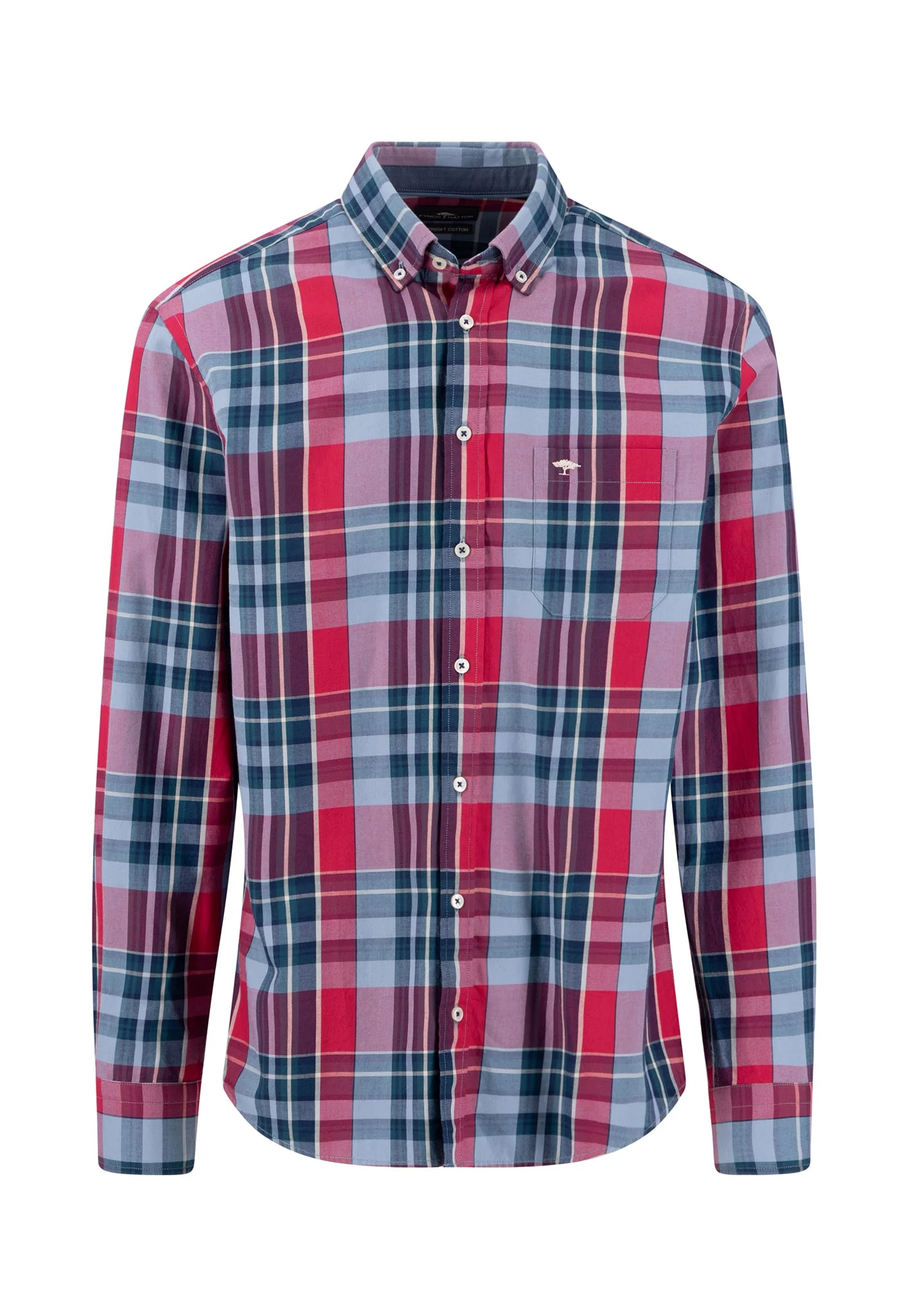 Hemd aus Baumwolle mit Karomuster und Button-Down-Kragen