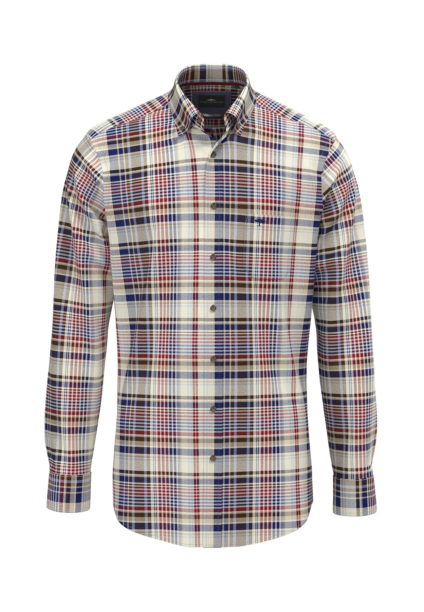 Hemd aus Baumwolle mit Karomuster und Button-Down-Kragen