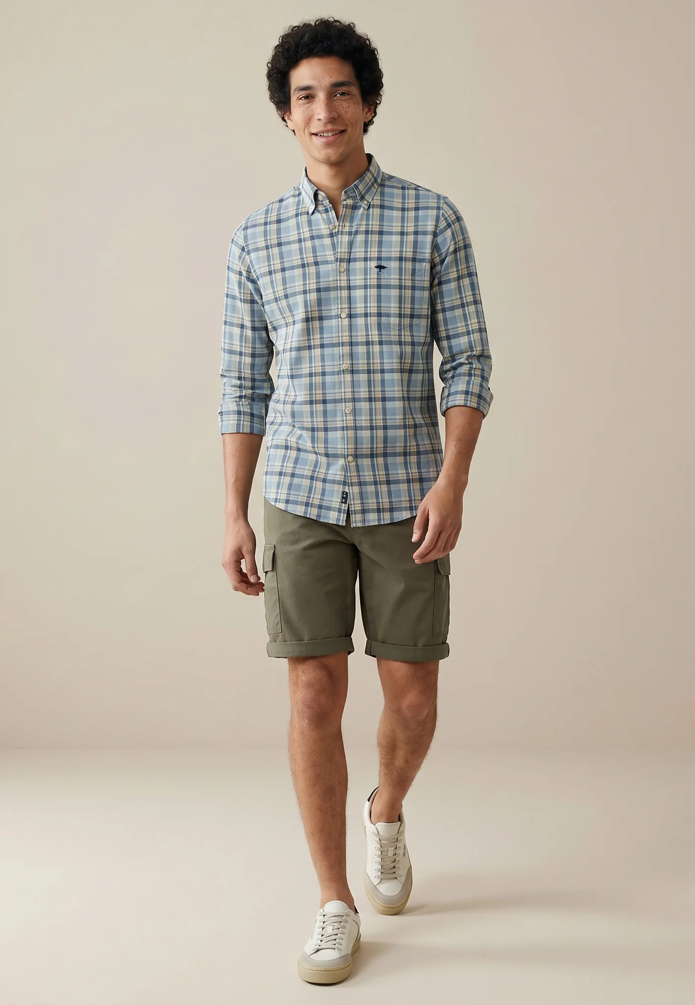 Hemd aus Baumwolle mit Karomuster und Button-Down-Kragen - Image 3