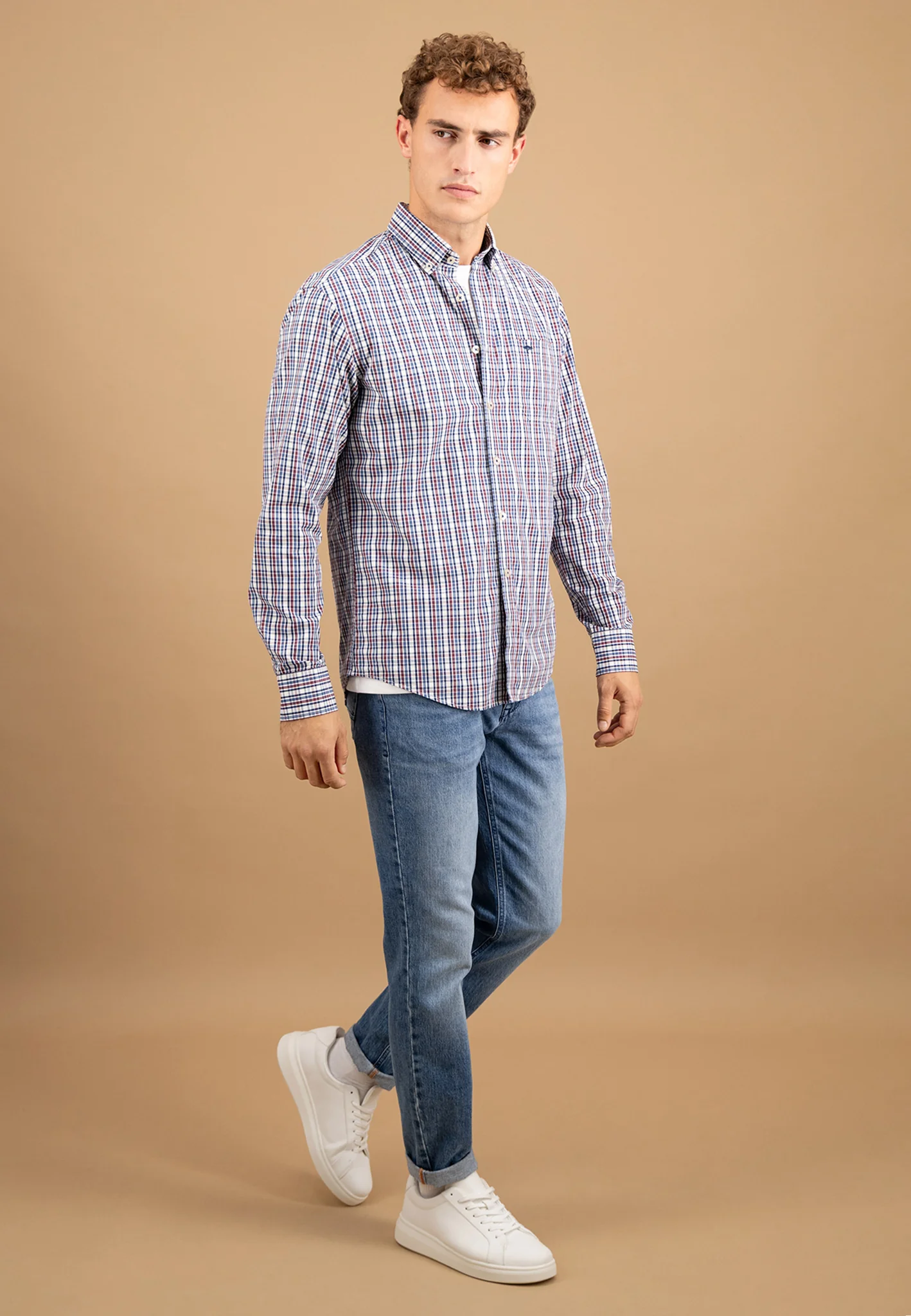 Hemd aus Baumwolle mit Karomuster und Button-Down-Kragen - Image 4