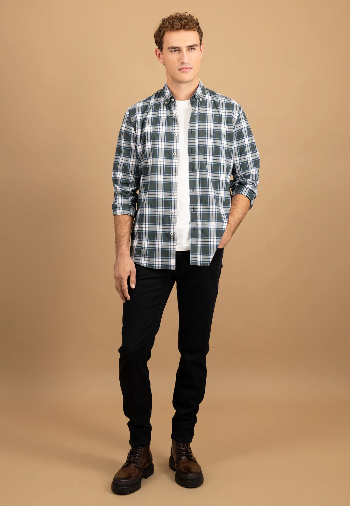 Hemd aus Baumwolle mit klassischem Karomuster und Button-Down-Kragen - Image 2