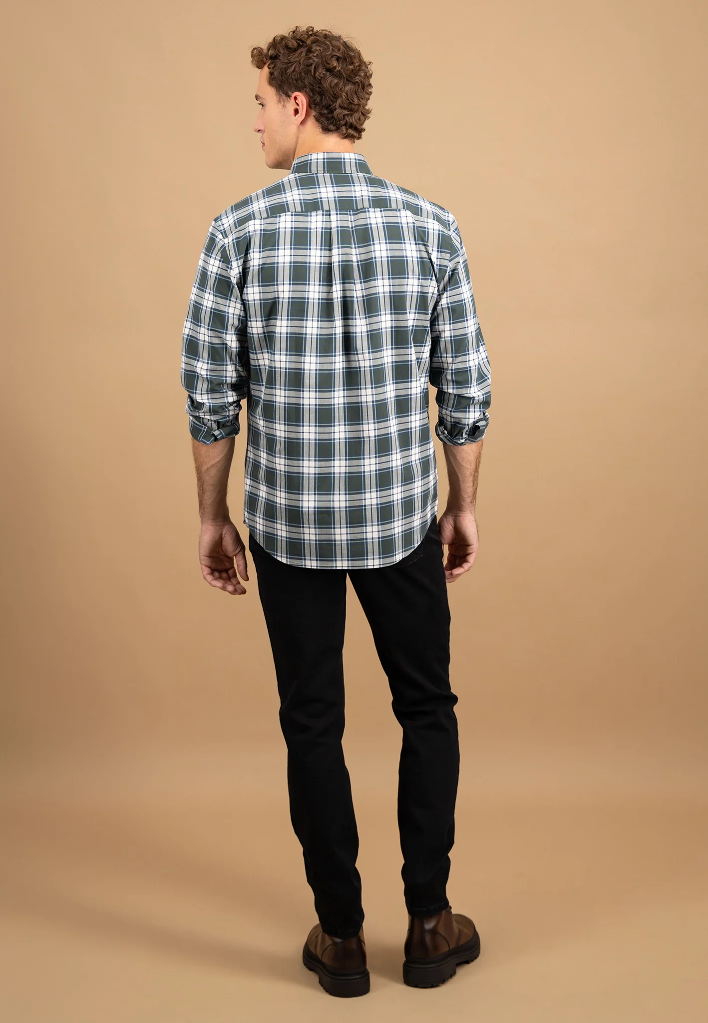 Hemd aus Baumwolle mit klassischem Karomuster und Button-Down-Kragen - Image 3