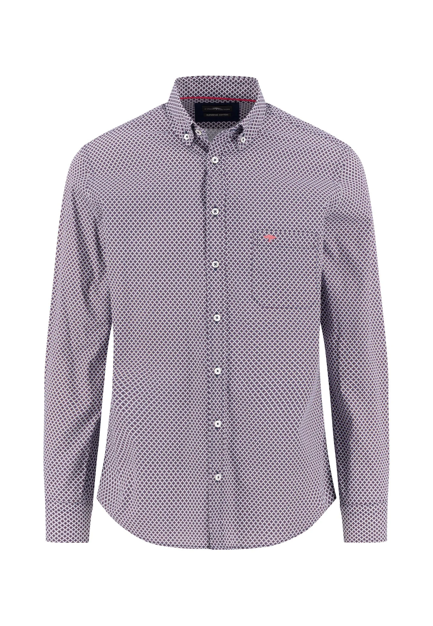 Hemd aus Baumwolle mit kleingemustertem Print und Button-Down-Kragen