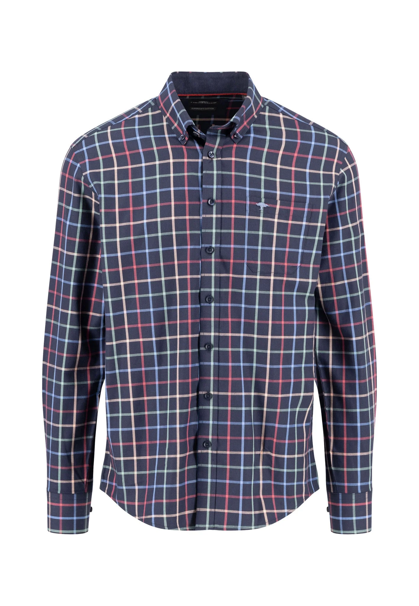 Hemd aus Baumwolle mit mehrfarbigem Karomuster und Button-Down-Kragen - Image 5