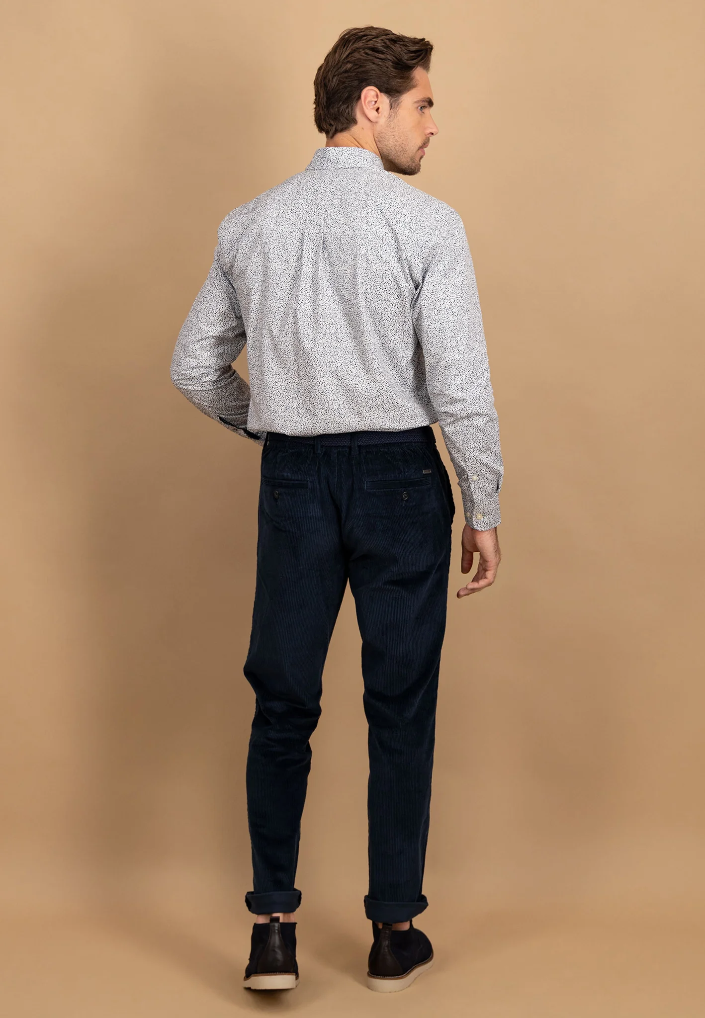Hemd aus Baumwolle mit Micro-Print und Button-Down-Kragen - Image 3