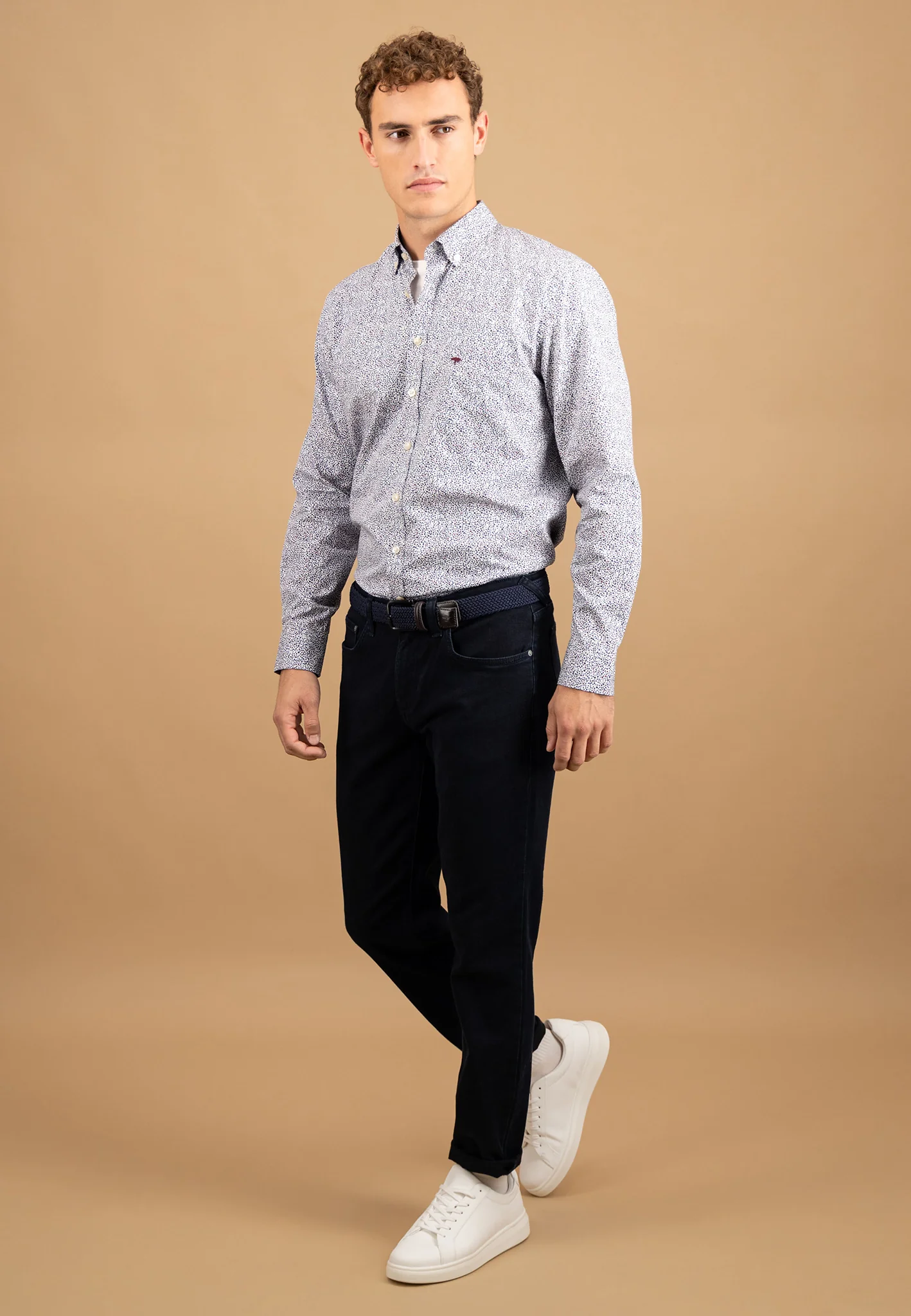 Hemd aus Baumwolle mit Micro-Print und Button-Down-Kragen - Image 8