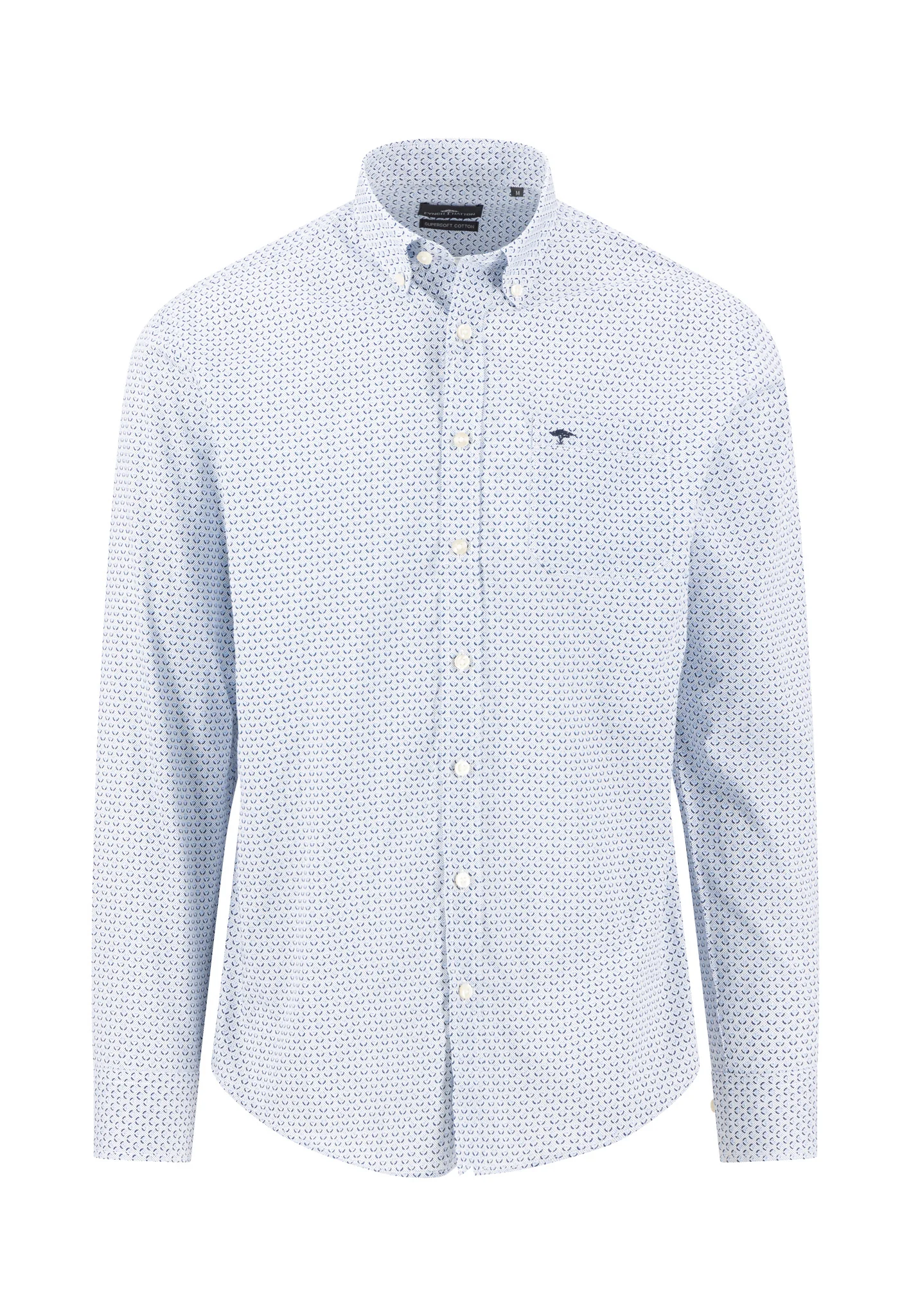 Hemd aus Baumwolle mit Musterung und Button-Down-Kragen