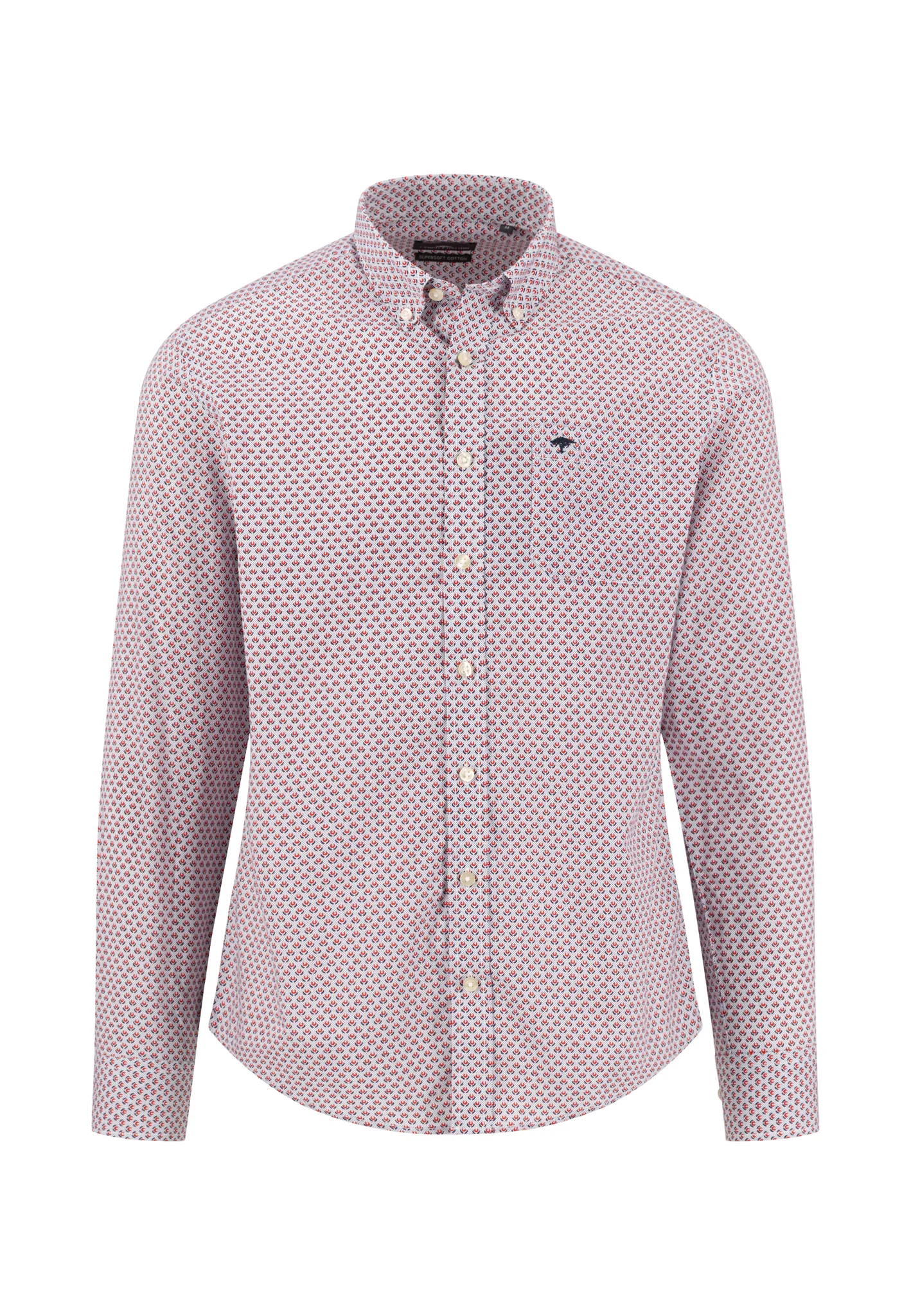Hemd aus Baumwolle mit Musterung und Button-Down-Kragen - Image 5