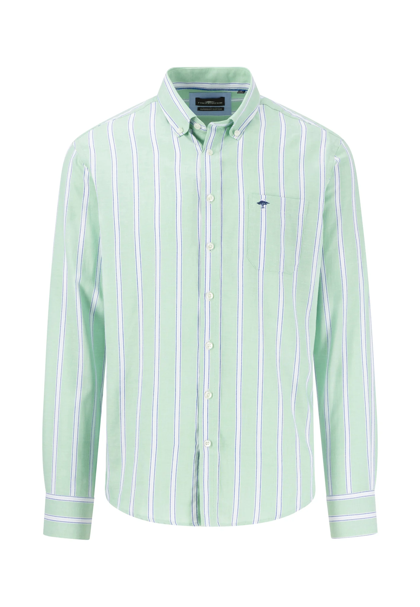 Hemd aus Baumwolle mit Button-Down Kragen und Streifen - Image 3