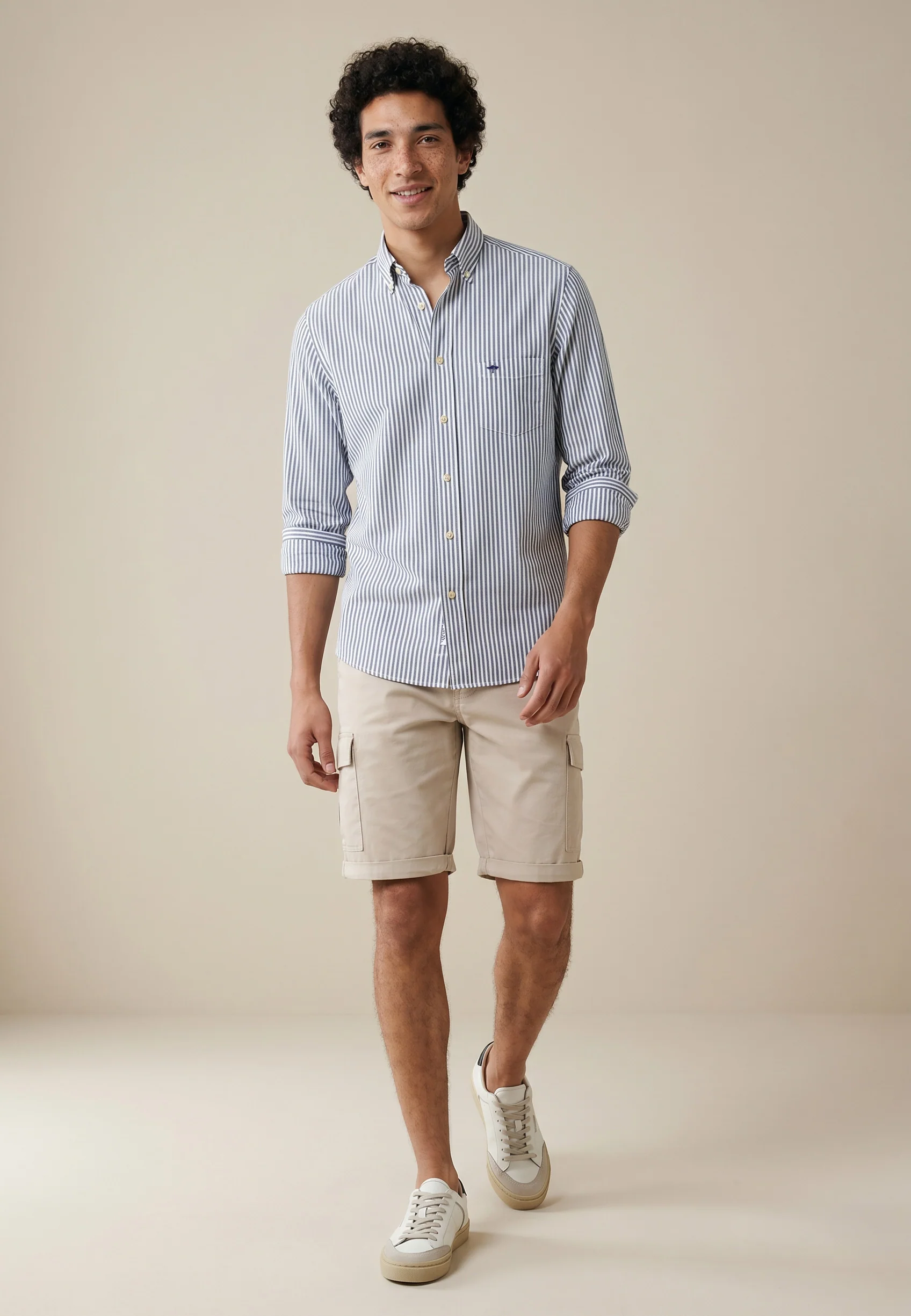 Hemd aus Baumwolle mit Streifenmuster Button-Down-Kragen - Image 3