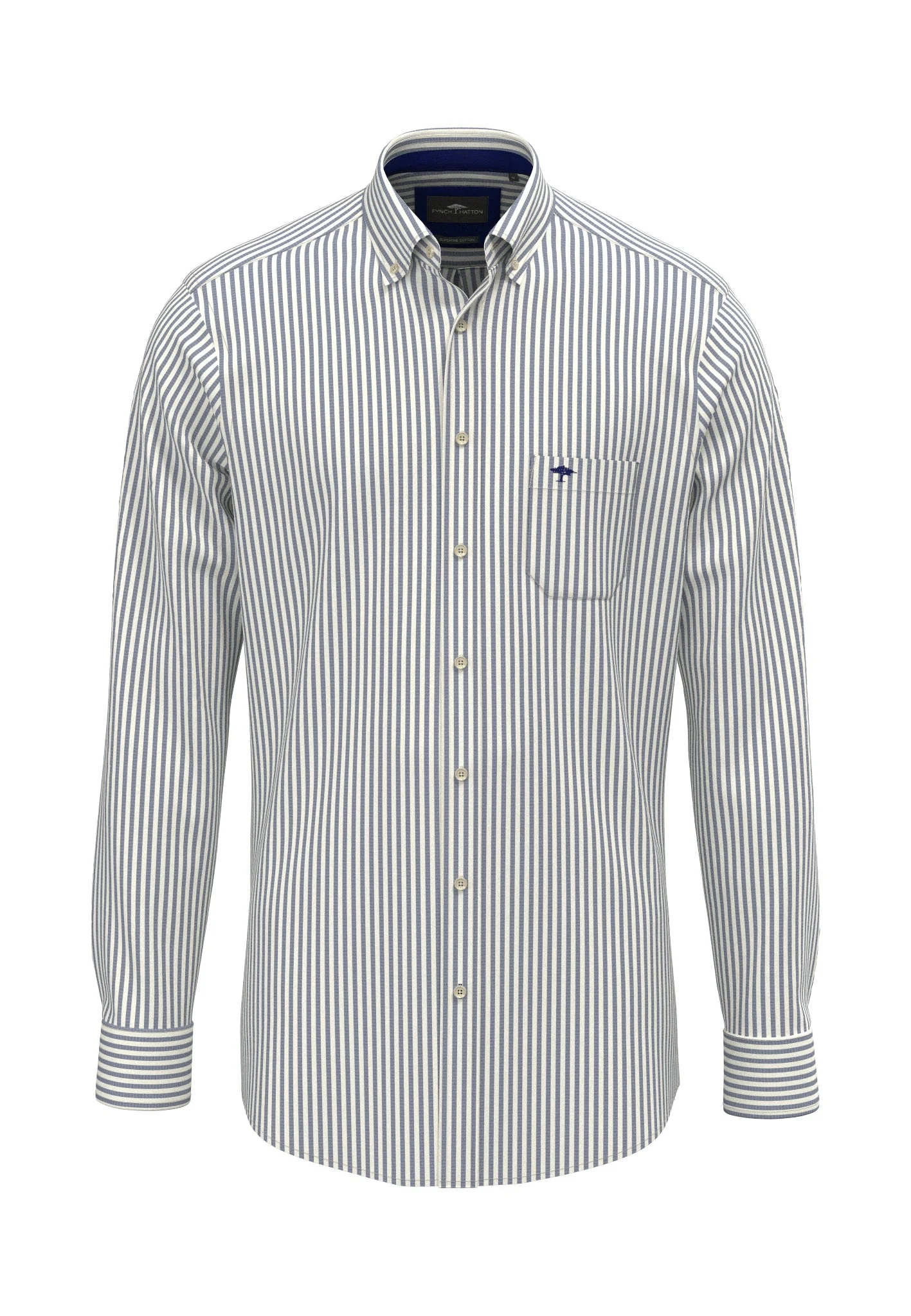 Hemd aus Baumwolle mit Streifenmuster Button-Down-Kragen - Image 4