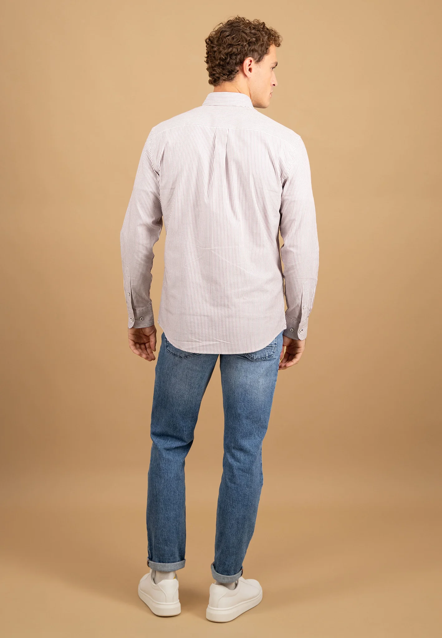 Oxfordhemd aus Baumwolle mit Streifenmuster und Button-Down-Kragen - Image 3