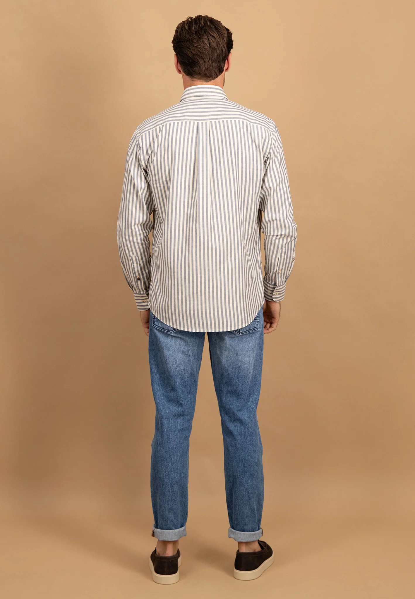 Oxfordhemd aus Baumwolle mit Streifenmuster und Button-Down-Kragen - Image 3
