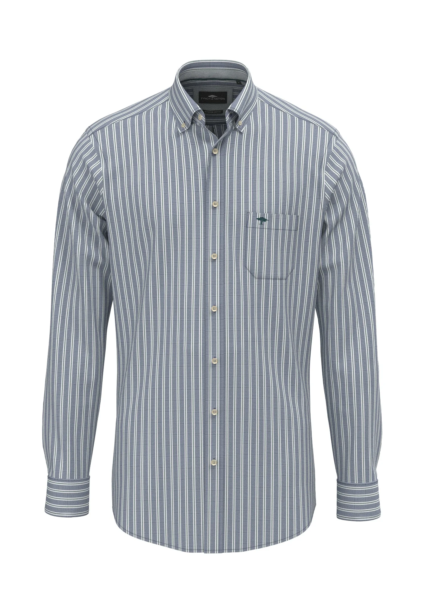 Hemd aus Baumwolle mit Streifenmuster und Button-Down-Kragen - Image 3