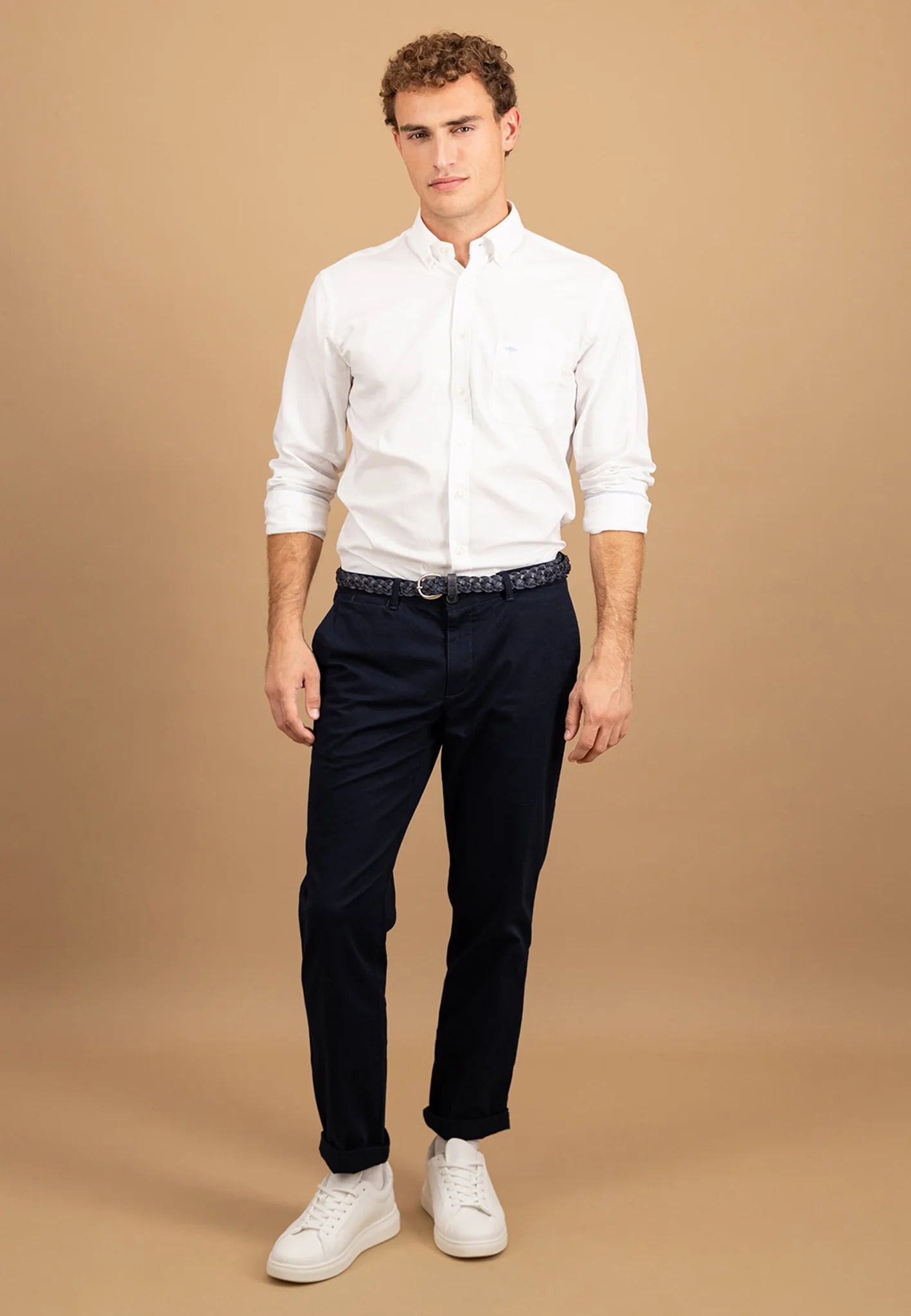Hemd aus Baumwolle mit Strukturmuster und Button-Down-Kragen - Image 2